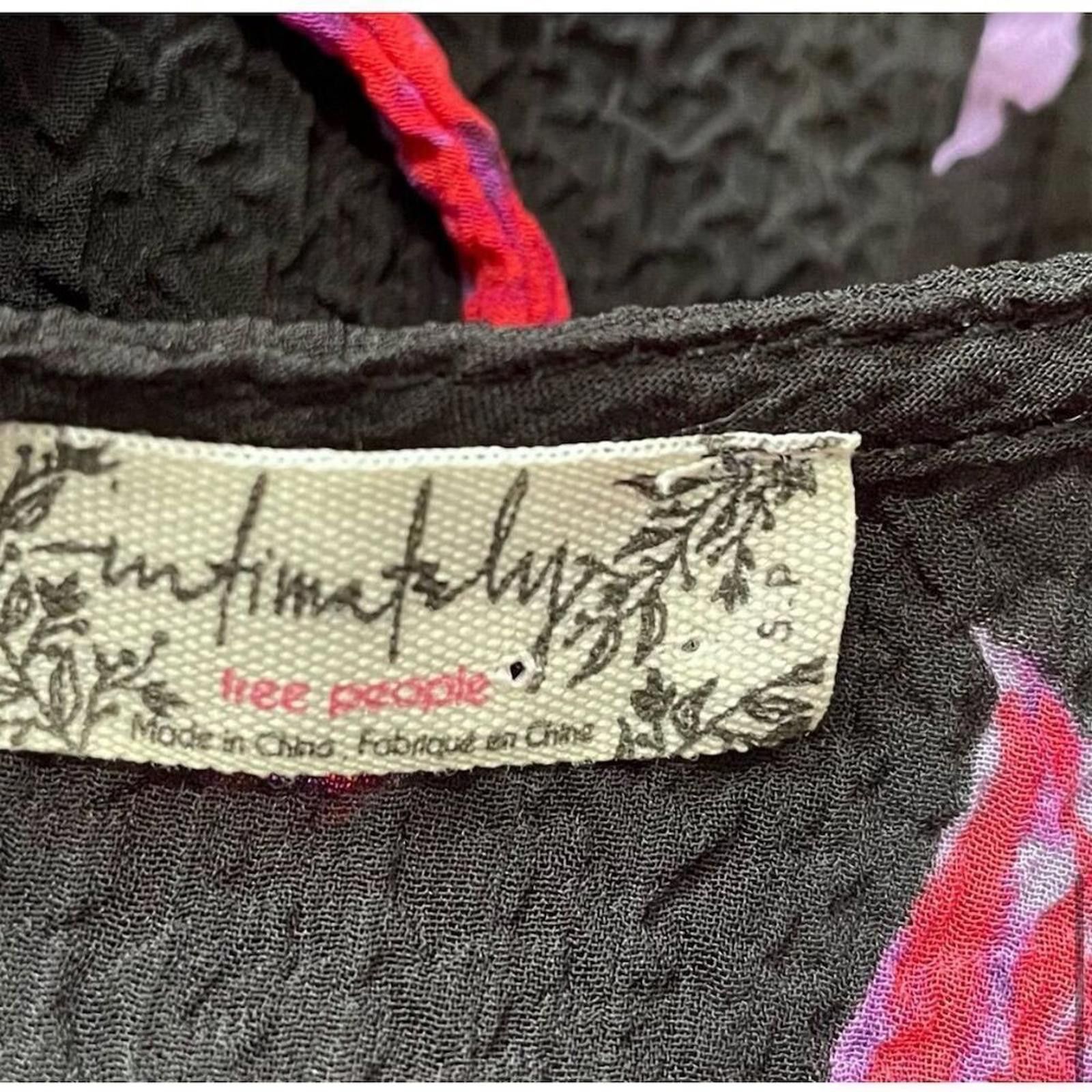 Free People Free People Floral Tunic Dress S Black & Pink Long Sleeve Size S / US 4 / IT 40 - 6 Thumbnail