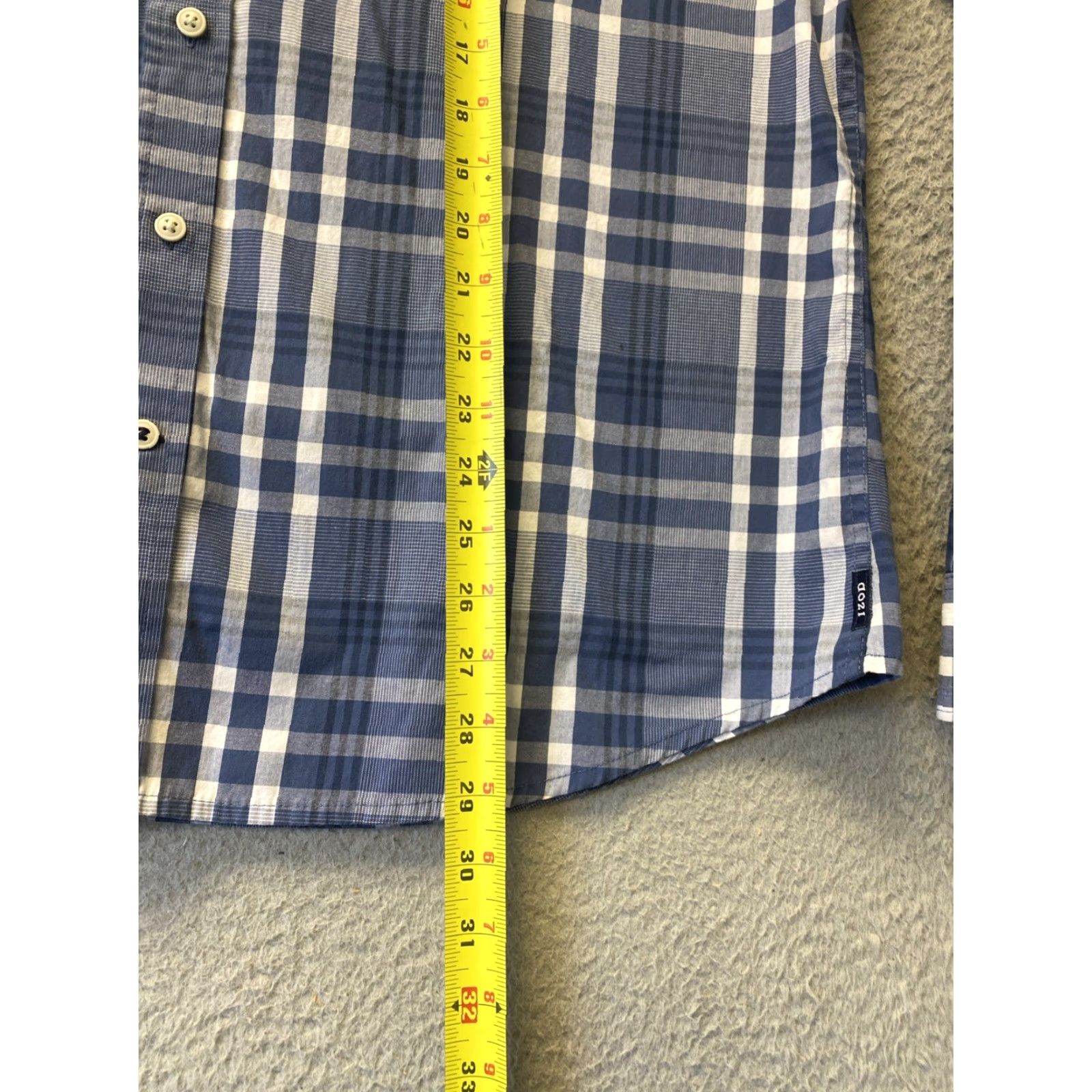 Izod IZOD Shirt Mens XL Blue Button-Down Long Sleeve Dress Classic Plaid /146-24 Mens XL Blue Button-Down Dress Shirt Classic Slim Fit Blue Mens XL Size 46R - 7 Thumbnail