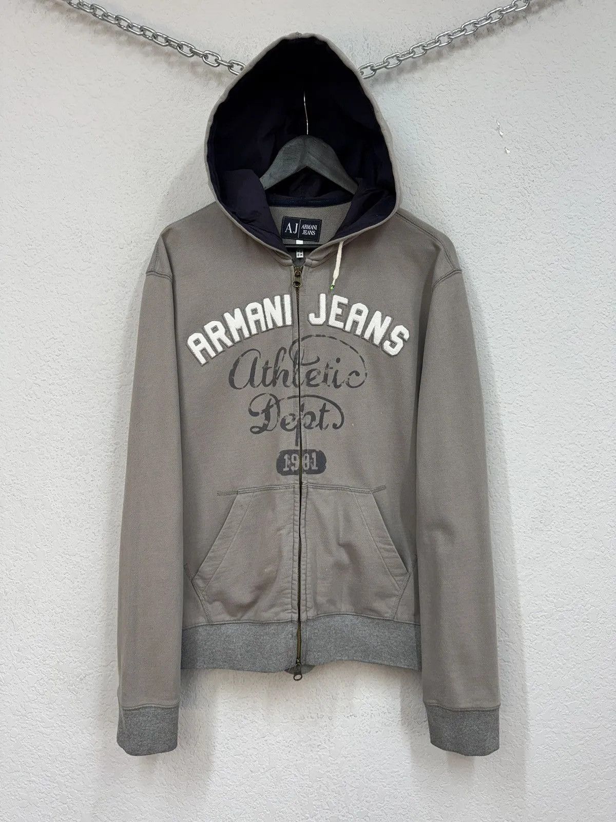 14th Addiction Vintage Armani Hoodie Zip Avant Garde Japan Y2K Style Size US XL / EU 56 / 4 - 1 Thumbnail
