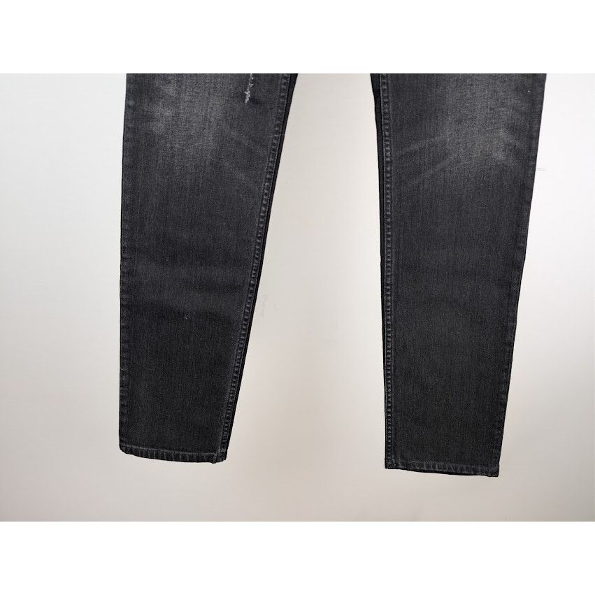 Balenciaga o1rshd1 Skinny Distressed Slim-Fit Denim Jeans in Black Size US 29 - 4 Thumbnail