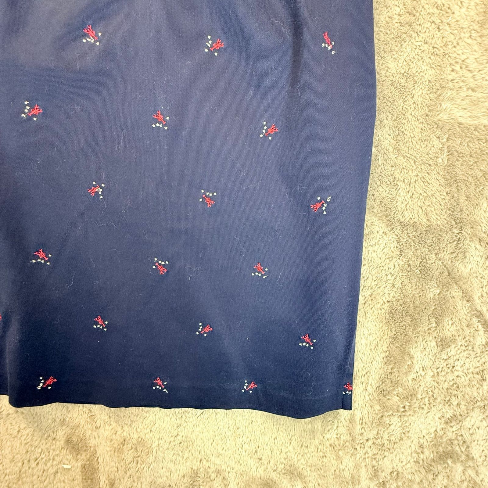 Other Marisa Christina Navy Blue Red Lobster Skirt Embroider 10 M Size 32" / US 10 / IT 46 - 2 Thumbnail