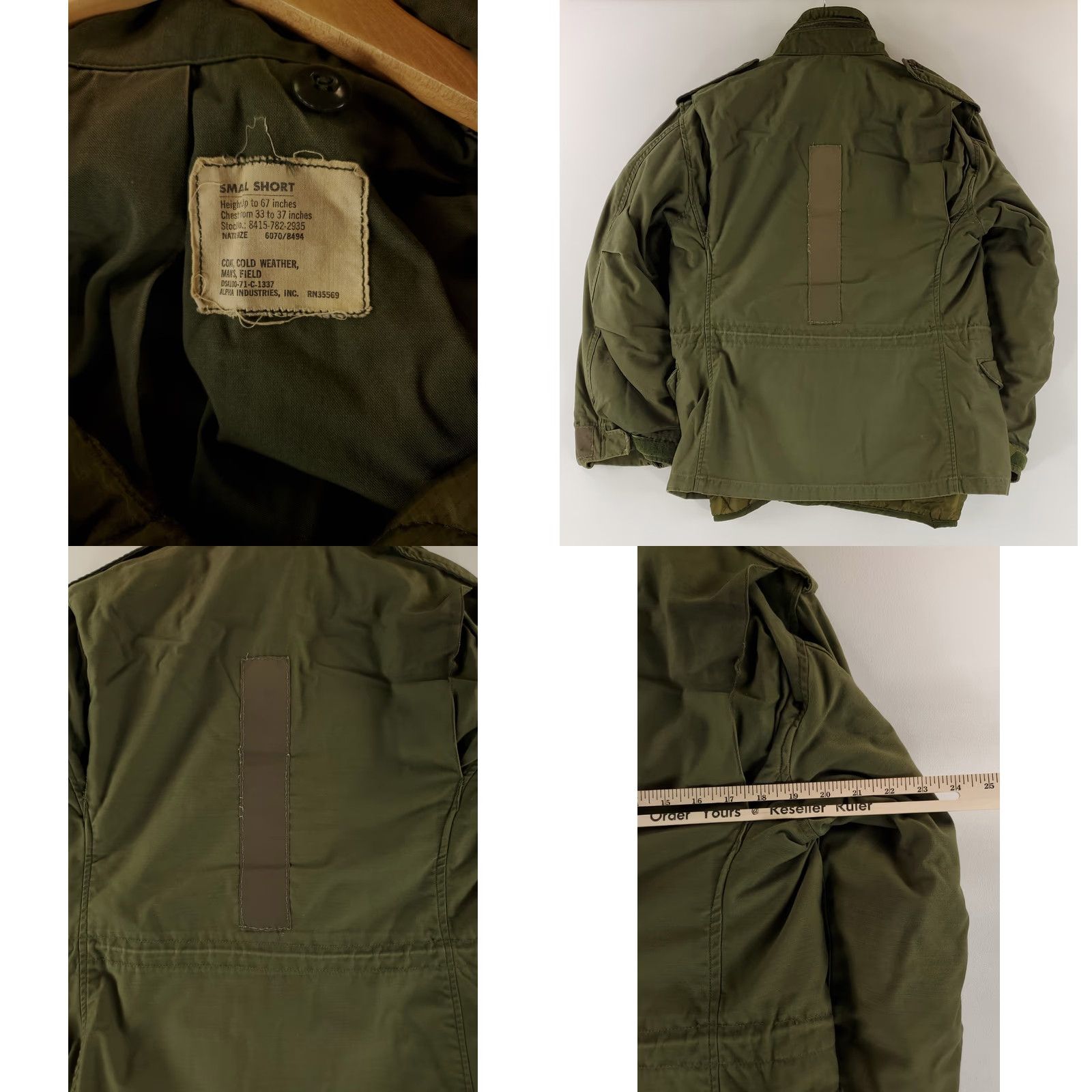 Alpha Industries VINTAGE Alpha Industries US Army M65 Jacket Green VTG 70s Vietnam w/ Liner Mens S Short Green Military Jacket Mens S Green VTG 70s Vietnam Size US 29 - 8 Thumbnail
