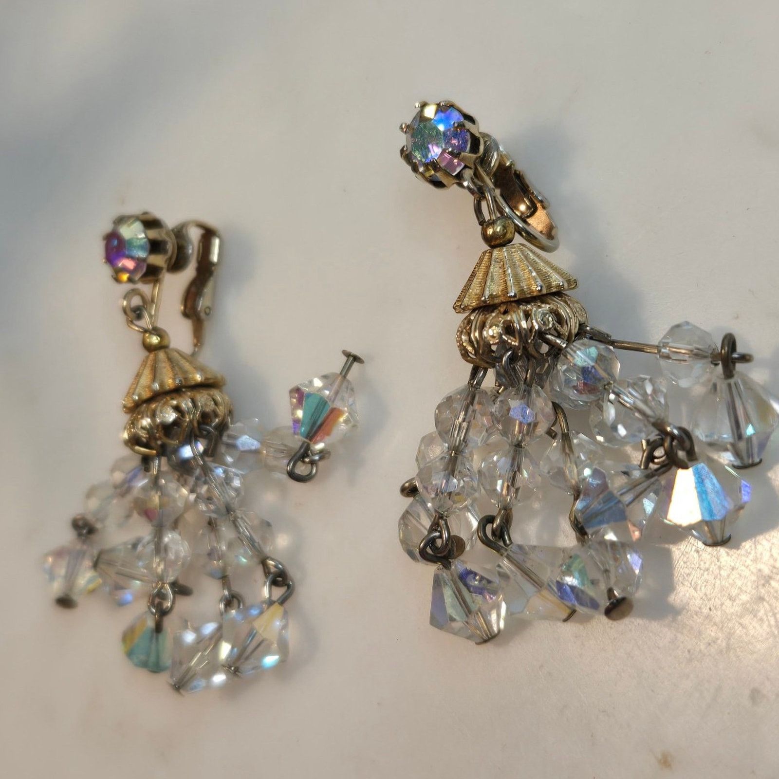 Vintage Vintage Crystal Beaded Chandelier Earrings Size ONE SIZE - 1 Thumbnail