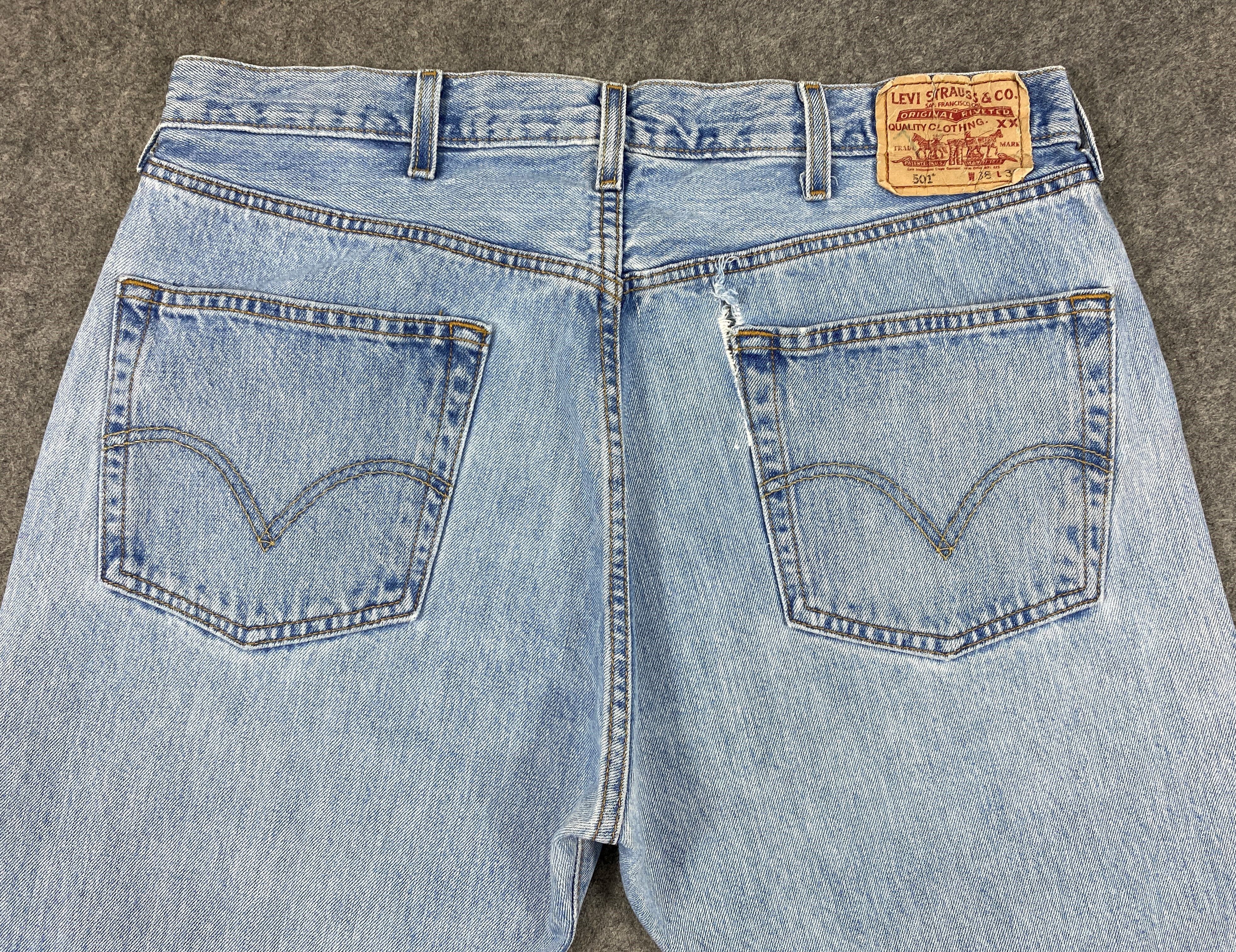 Levi's 90's Light Blue Vintage Levi's 501 Jeans 37x29 Denim -JN2428 Size US 37 - 4 Thumbnail