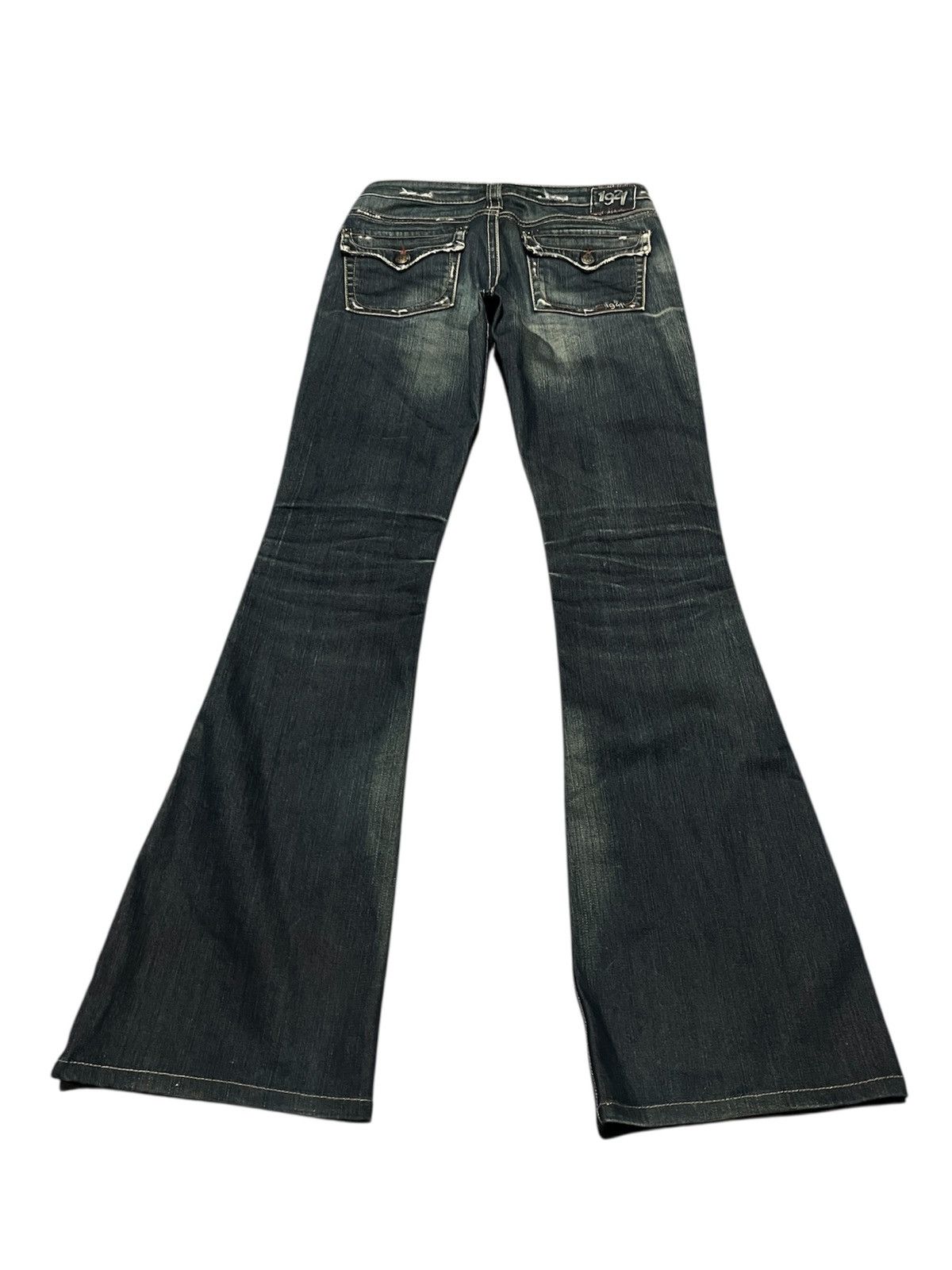 Hysteric Glamour × Japanese Brand × Tornado Mart Flared 💥 1921 Art Dark Blue Denim Rugged Y2K Size 30" / US 8 / IT 44 - 4 Thumbnail