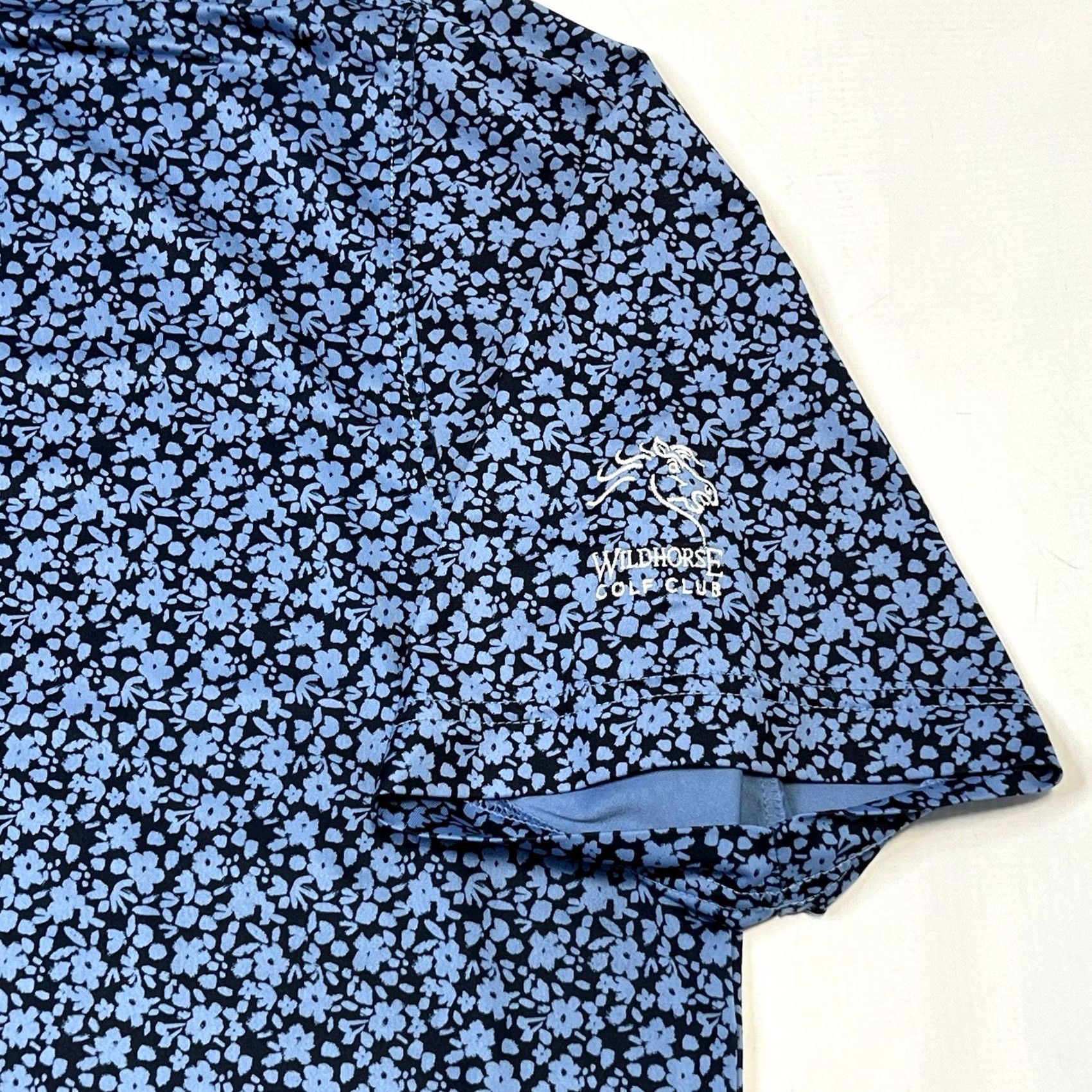 Footjoy FootJoy Polo Shirt Mens XL Blue Floral Performance Stretch Golf Wildhorse Club Shirt Size US XL / EU 56 / 4 - 3 Thumbnail