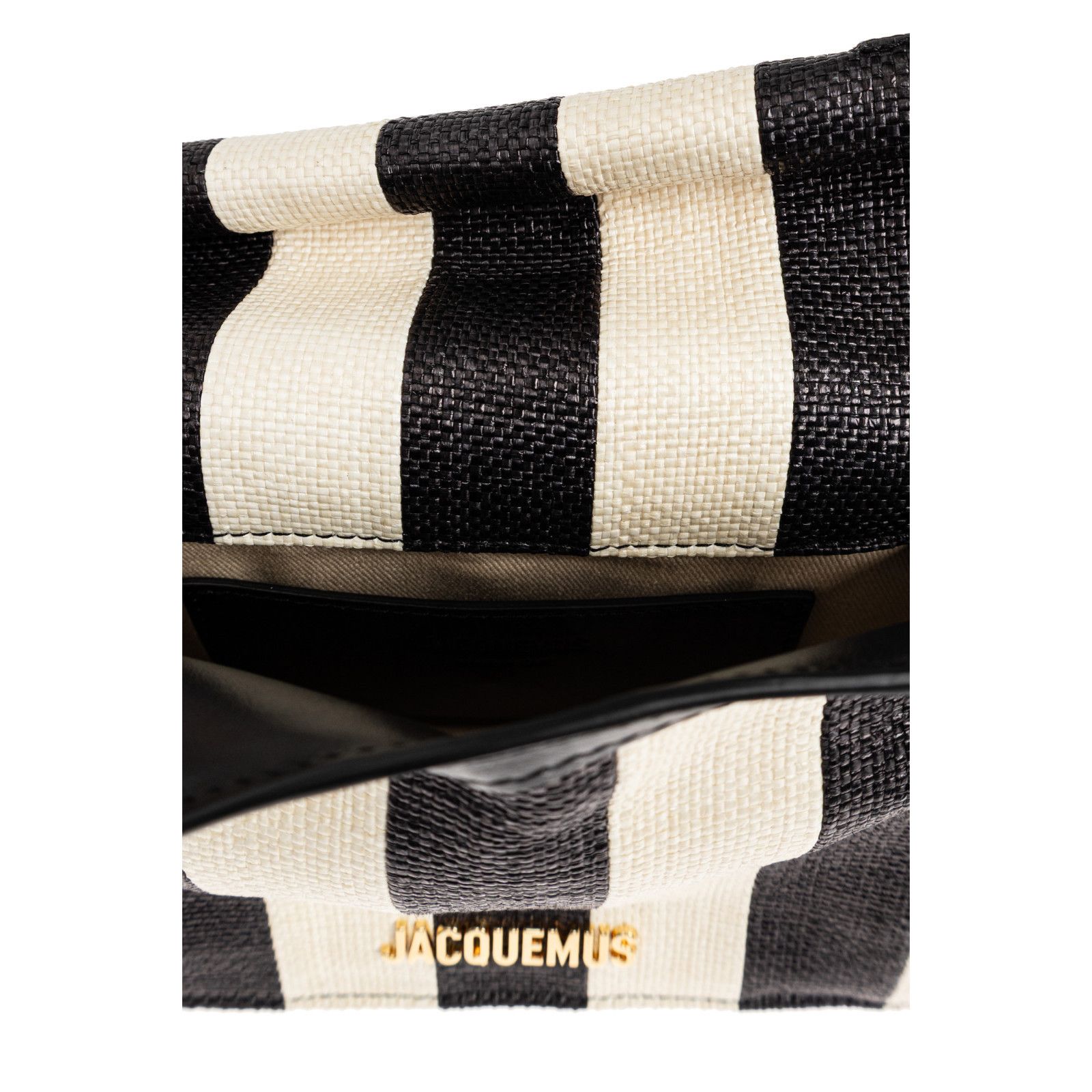 Jacquemus JACQUEMUS Small Rond Striped Cream Black Handbag New & Authe Size ONE SIZE - 4 Thumbnail