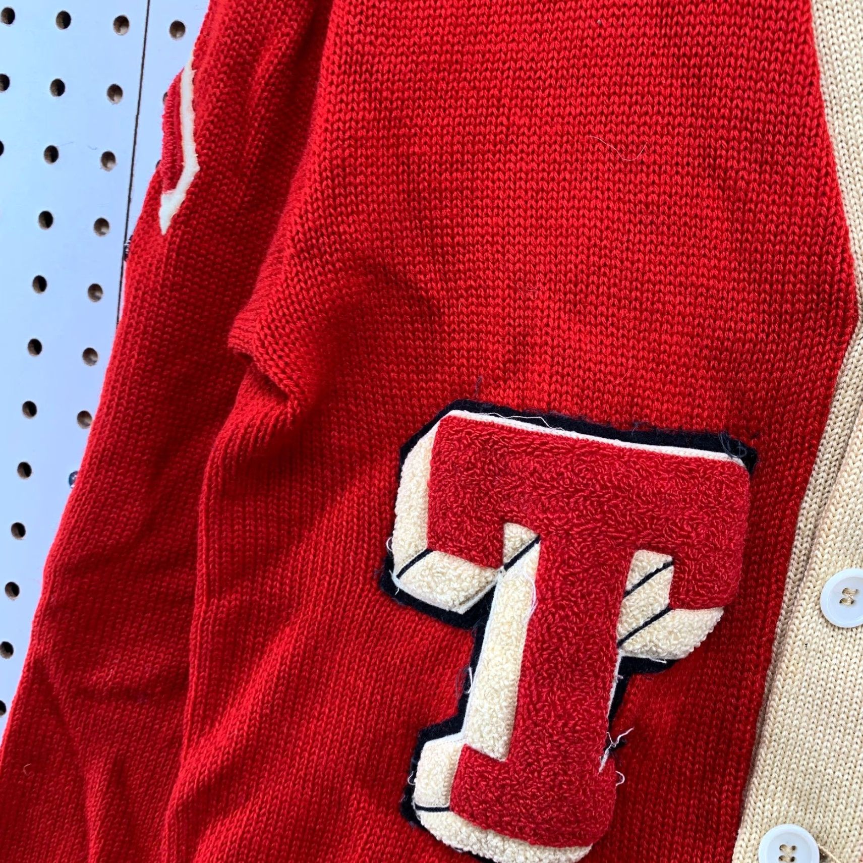 Vintage VINTAGE Wessman Cardigan Wool Letterman Mens M Red 40s Distressed Sweater Size US M / EU 48-50 / 2 - 6 Thumbnail