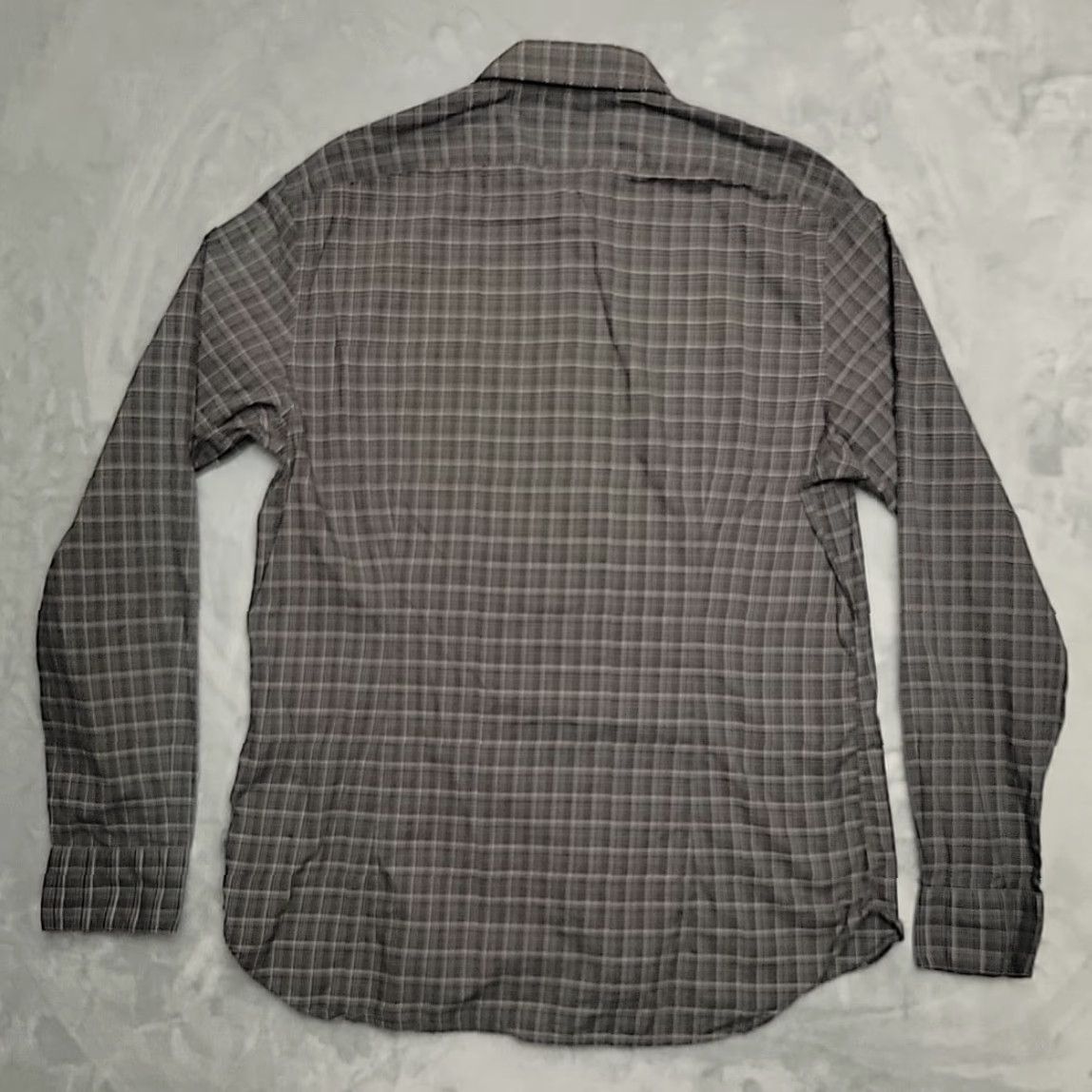 John Varvatos VINTAGE John Varvatos Shirt Mens L Gray Plaid Woven Button Up Casual Long Sleeve Cotton Size US L / EU 52-54 / 3 - 6 Thumbnail