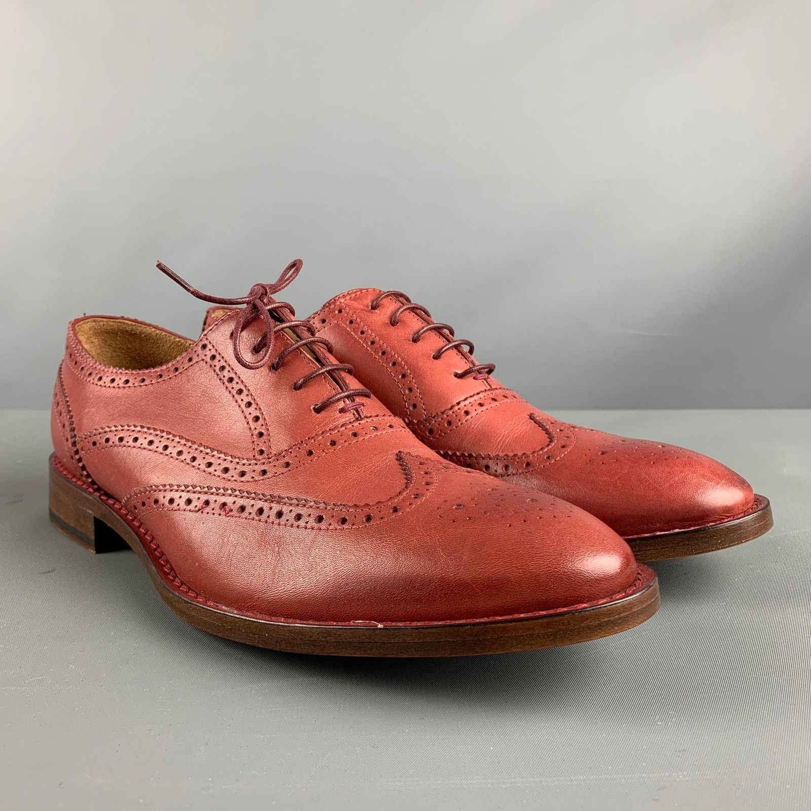 Paul Smith PAUL SMITH BSrick Perforated Leather Wingtip Lace Up Shoes Size US 8 / EU 41 - 1 Thumbnail