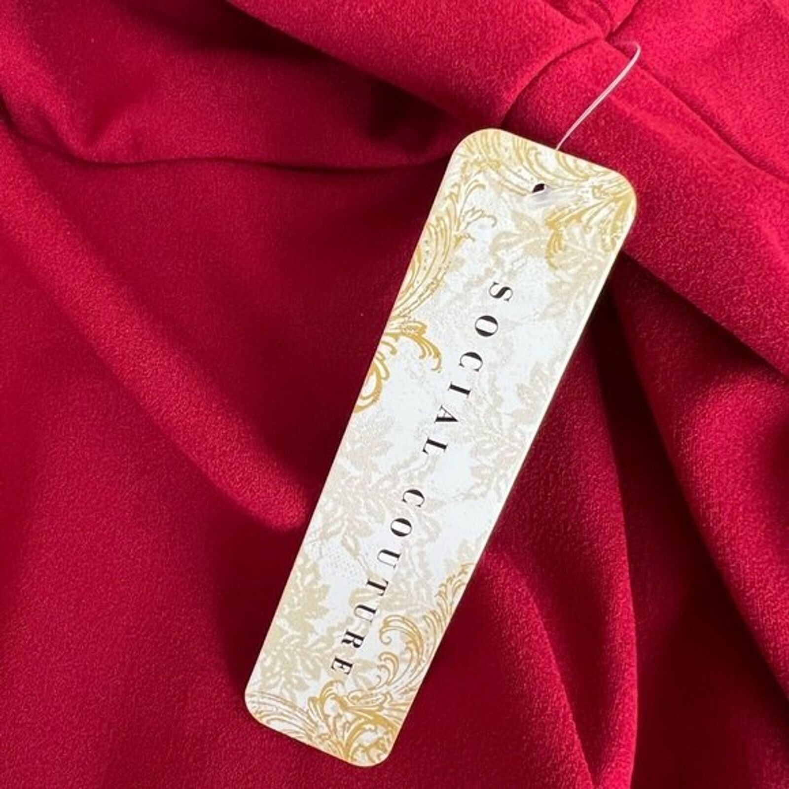 Other Social Couture Wine Red Boat Neck A Line Mini Dress, L Size L / US 10 / IT 46 - 10 Thumbnail