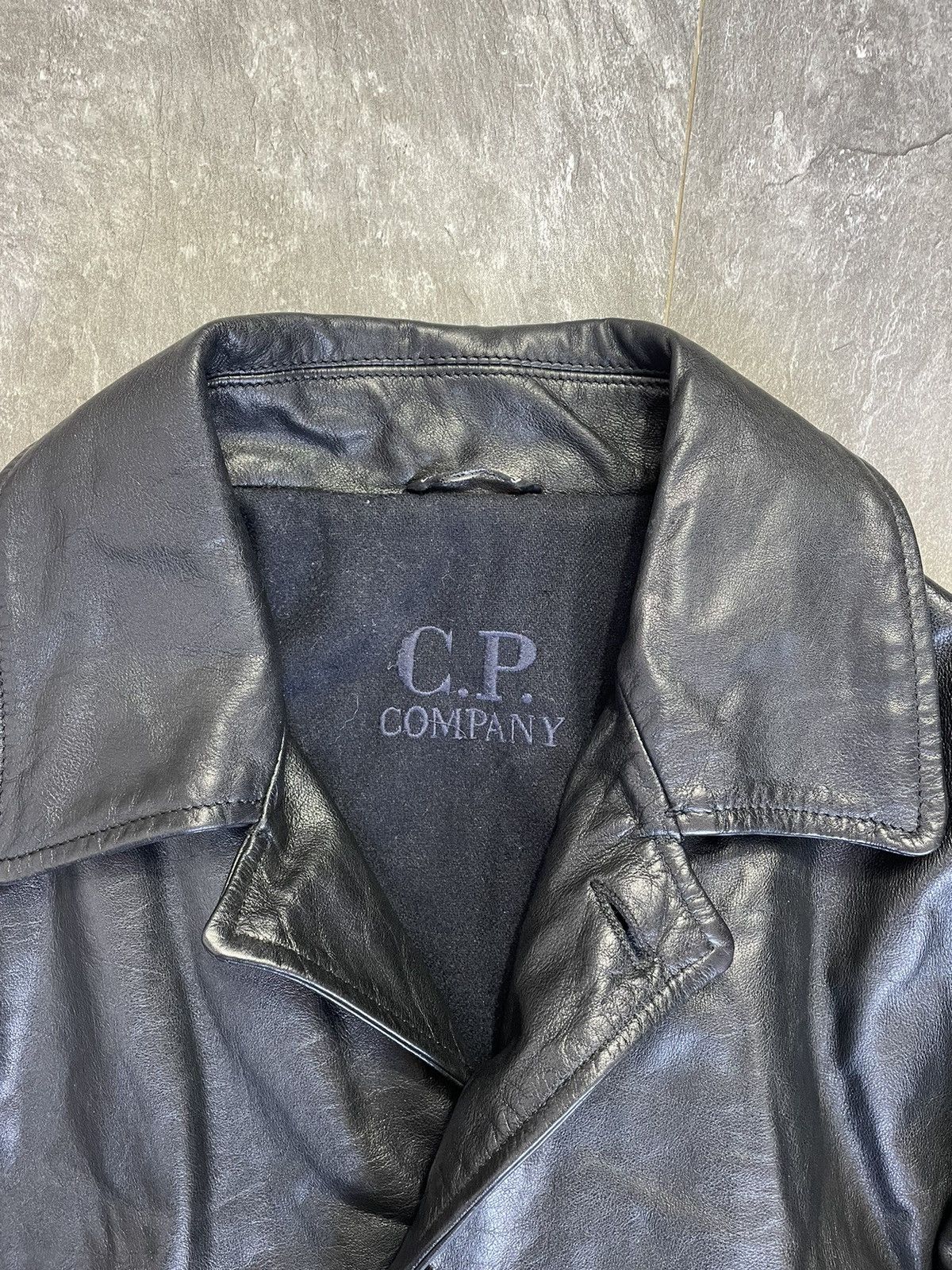 Vintage C.P. Company Archive Heavy Leather Coat Jacket