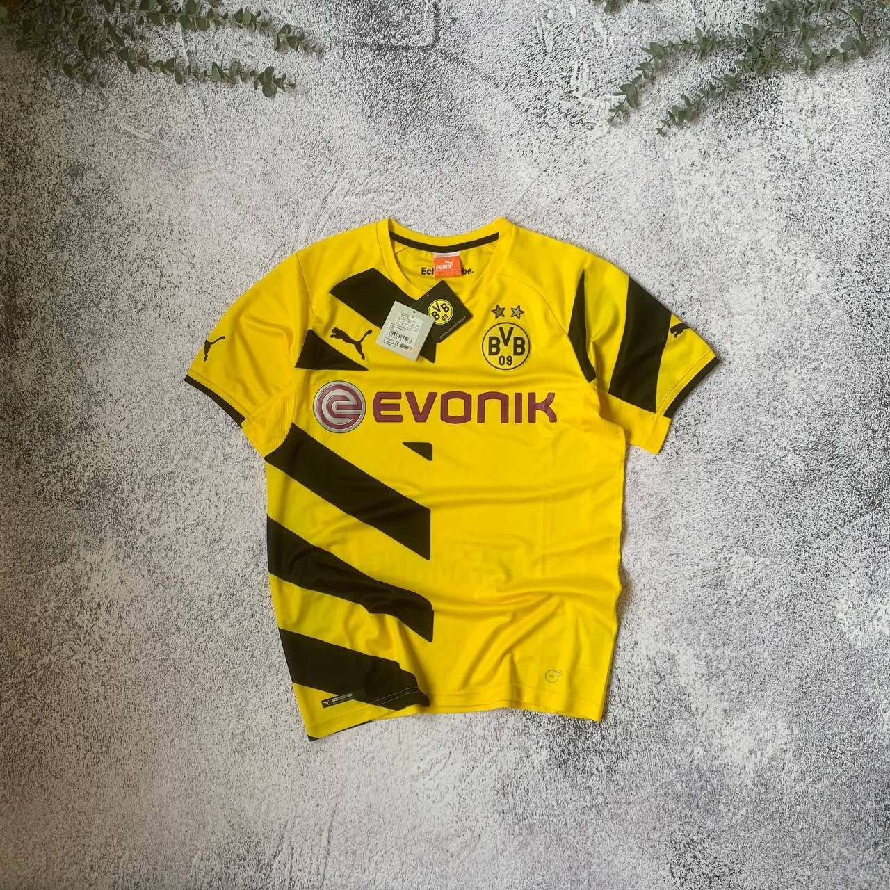 image of New Puma Borussia Dortmund 2014/2015 New Jersey Blockcore in Yellow, Men's (Size Small)