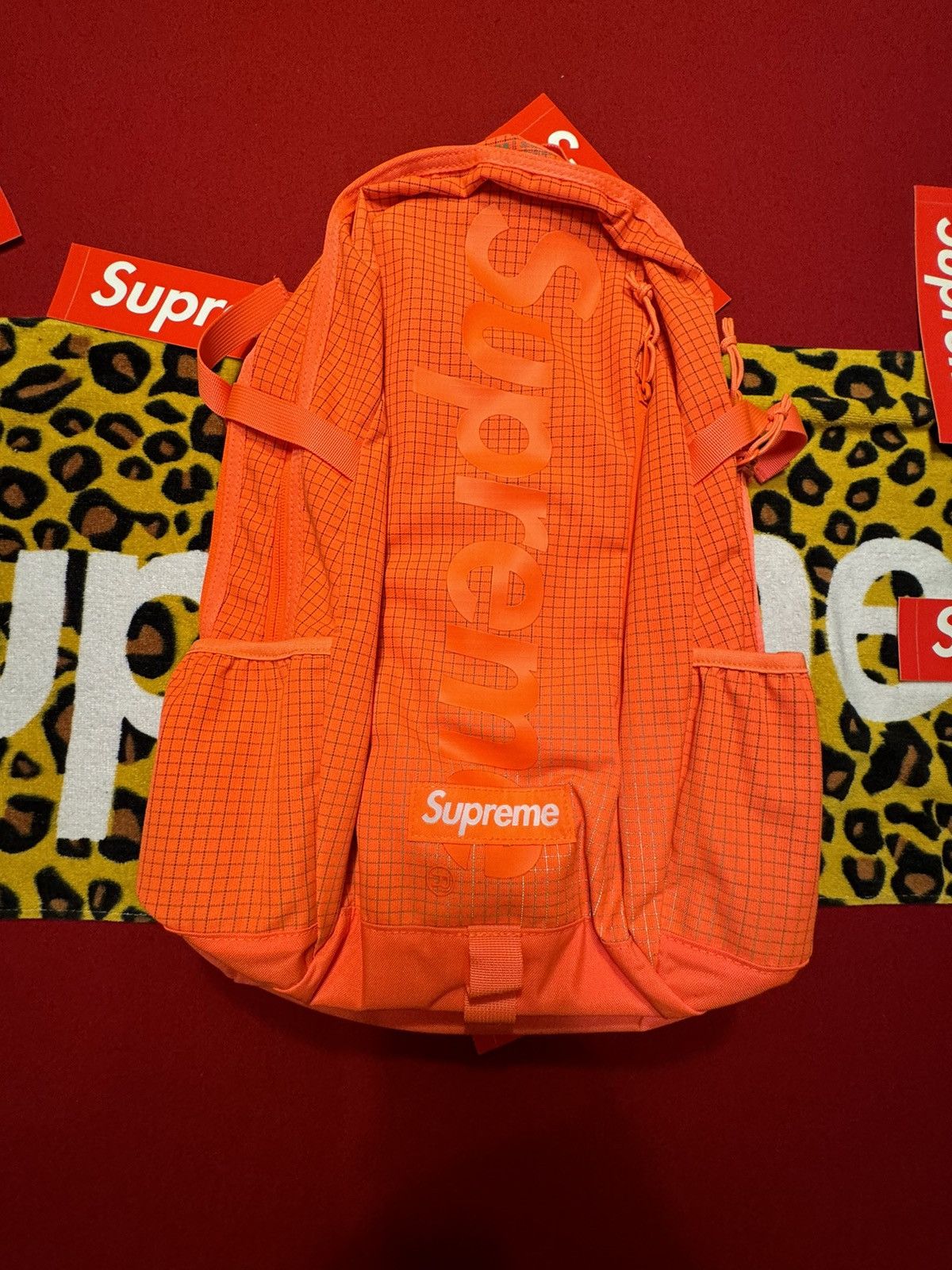 image of Supreme Reflective Backpack in Vapour/Blaze, Men's