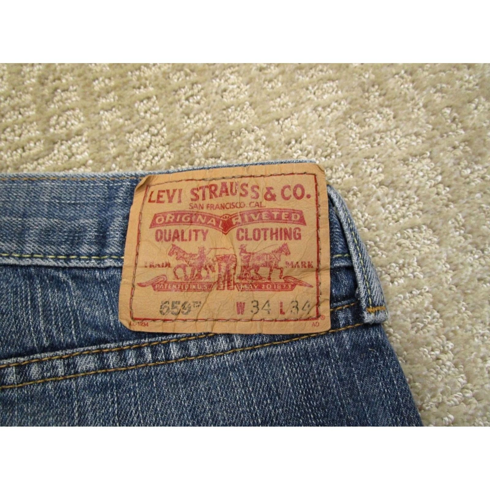 Levi's Levi's 559 Jeans Mens 34x34 Light Blue Straight Denim Relaxed Pants 5-Pocket Logo Retro School Size US 34 / EU 50 - 5 Thumbnail