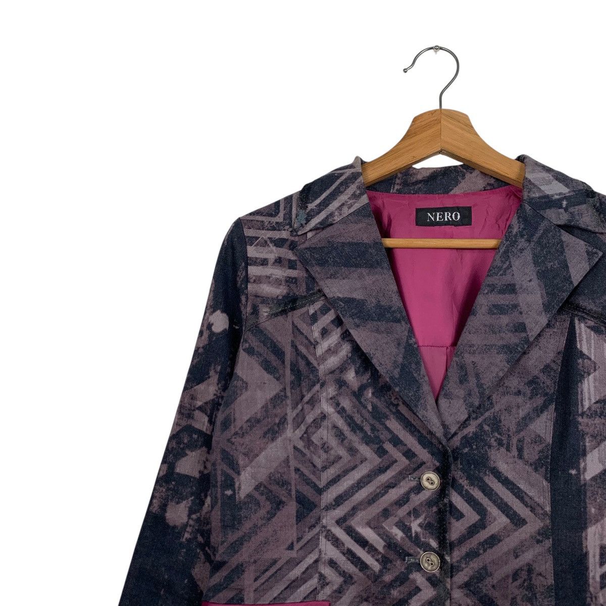 Japanese Brand NERO Made in Japan Fullprint Cropped Blazer Jacket #1621-C72 Size M / US 6-8 / IT 42-44 - 3 Thumbnail