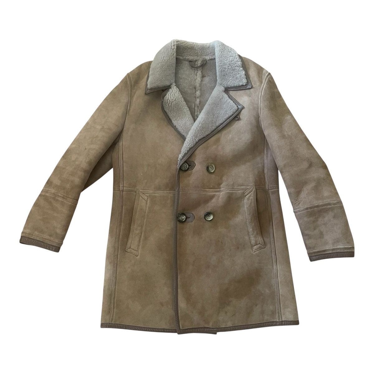 Other Vtg 70s Men's Shearling Double Breasted Coat Lapel Collar Size US M / EU 48-50 / 2 - 4 Thumbnail