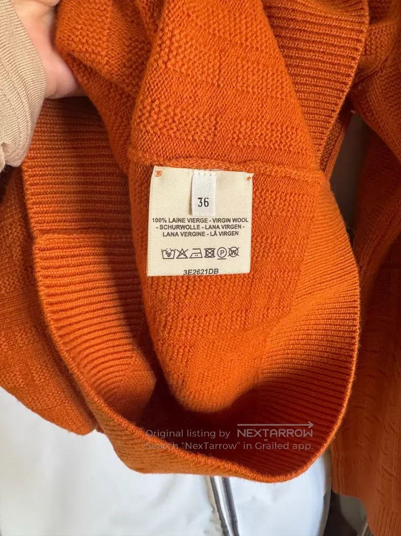 Hermes Hermes Classic Hermès orange knitted sweater Size XS / US 0-2 / IT 36-38 - 6 Thumbnail