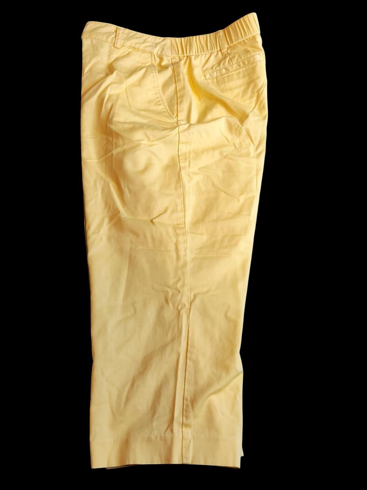 Unknown London Kim Rogers Yellow Women's Casual Capri Pants Size 12P Size 34" / US 12 / IT 48 - 3 Thumbnail