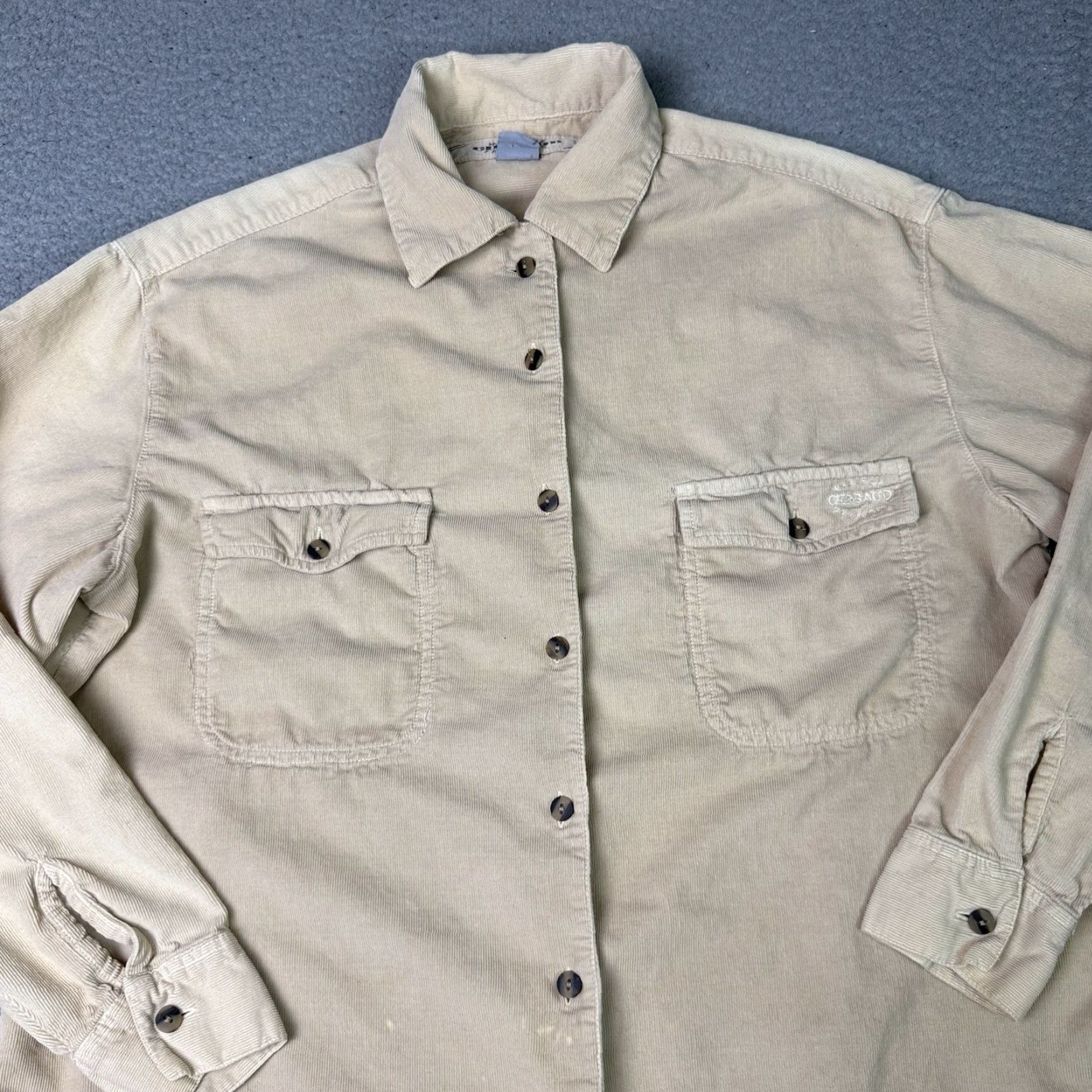 Vintage VINTAGE Marithe Francois Girbaud Shirt Men S Brown Corduroy Button-Up Long Sleeve Distressed 90s Size US S / EU 44-46 / 1 - 2 Thumbnail