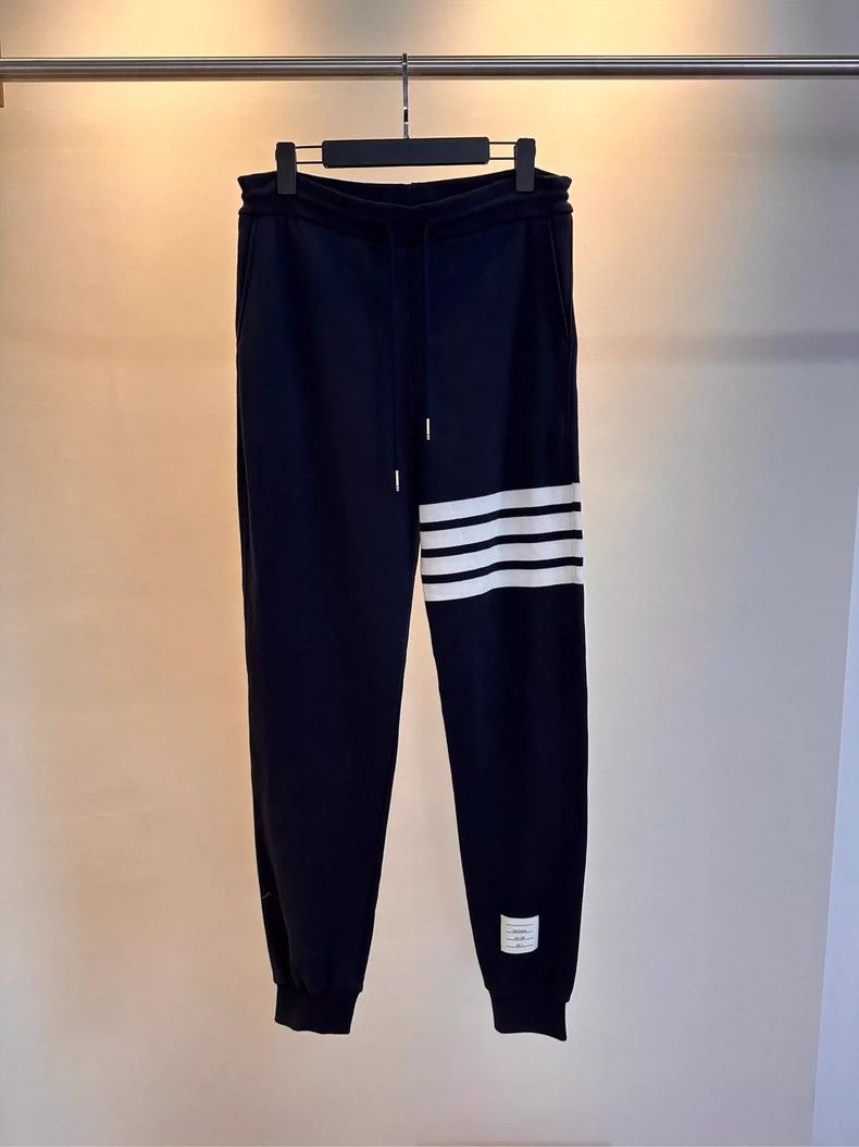 Thom Browne Thom browne Size 3 Dark blue four-striped drawstring trous Size US 30 / EU 46 - 1 Thumbnail