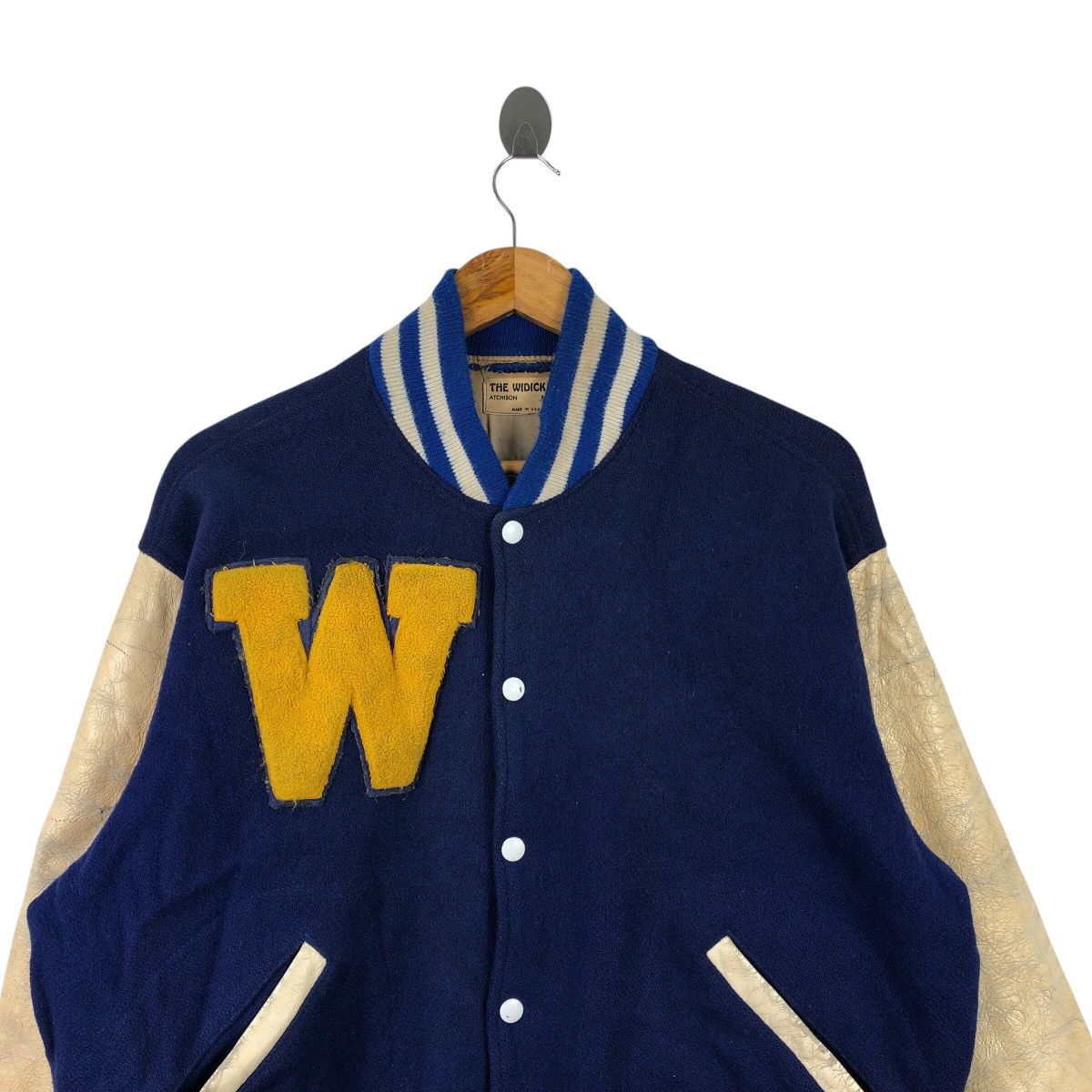 Vintage Vintage 80s THE WIDICK CO Kansas Usa Varsity Bomber Jacket Size US XL / EU 56 / 4 - 4 Thumbnail