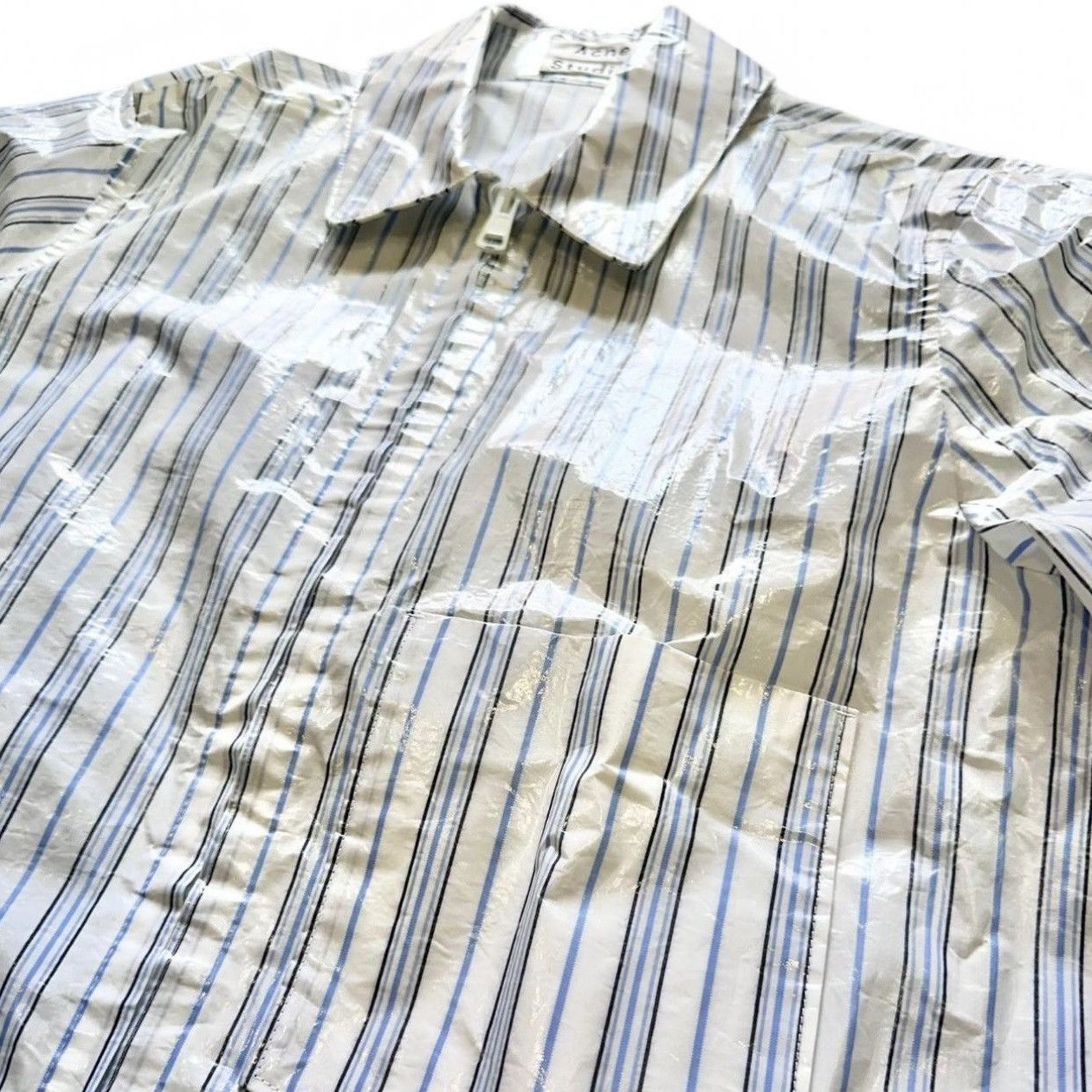 Acne Studios Acne Studios Ashdown Blue/White Striped Rain Jacket-IT48 (M) Size US M / EU 48-50 / 2 - 5 Thumbnail