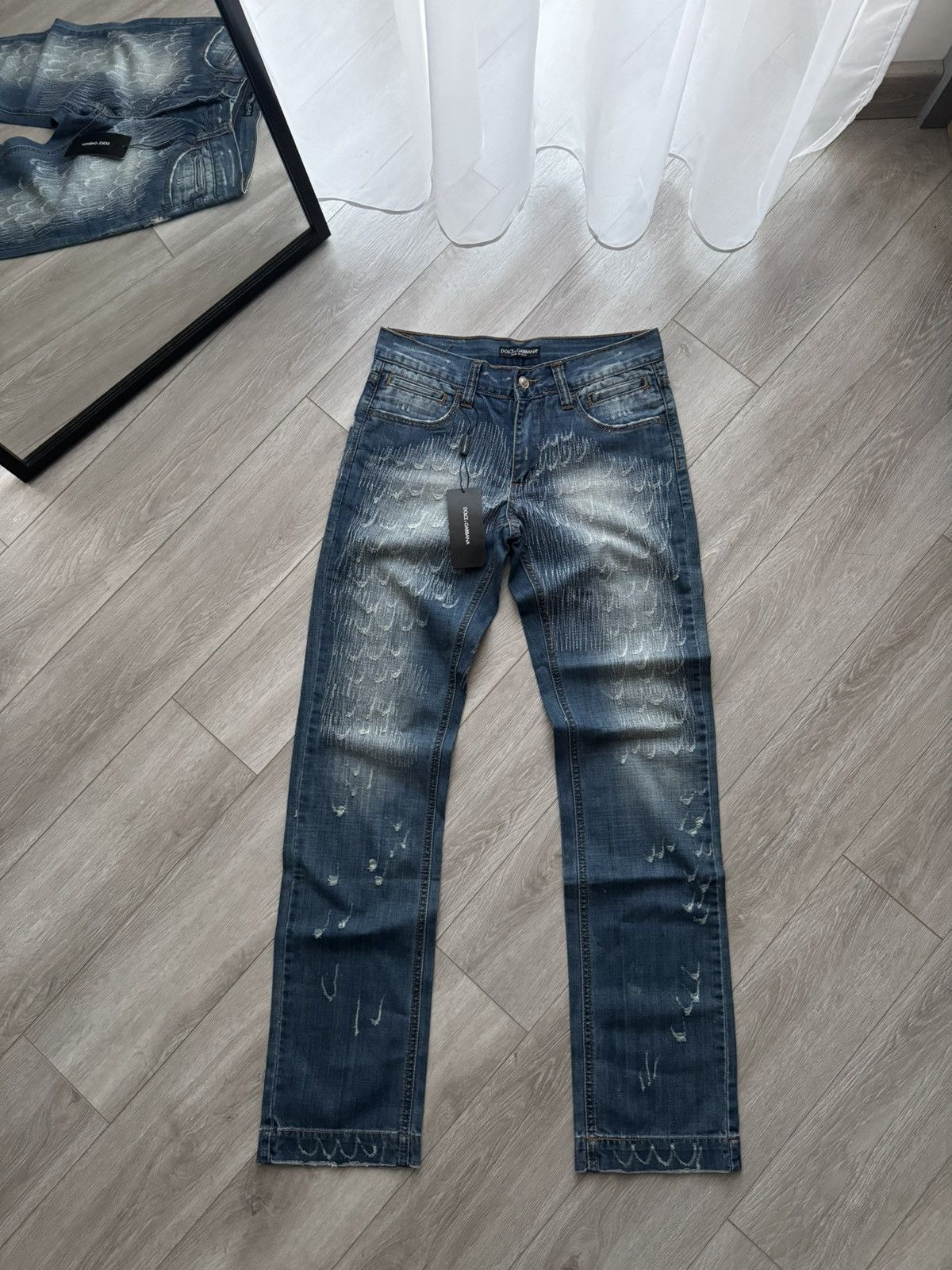 Dolce & Gabbana Rare Vintage D&G Distressed Paint Splatter Jeans Size US 30 / EU 46 - 1 Thumbnail