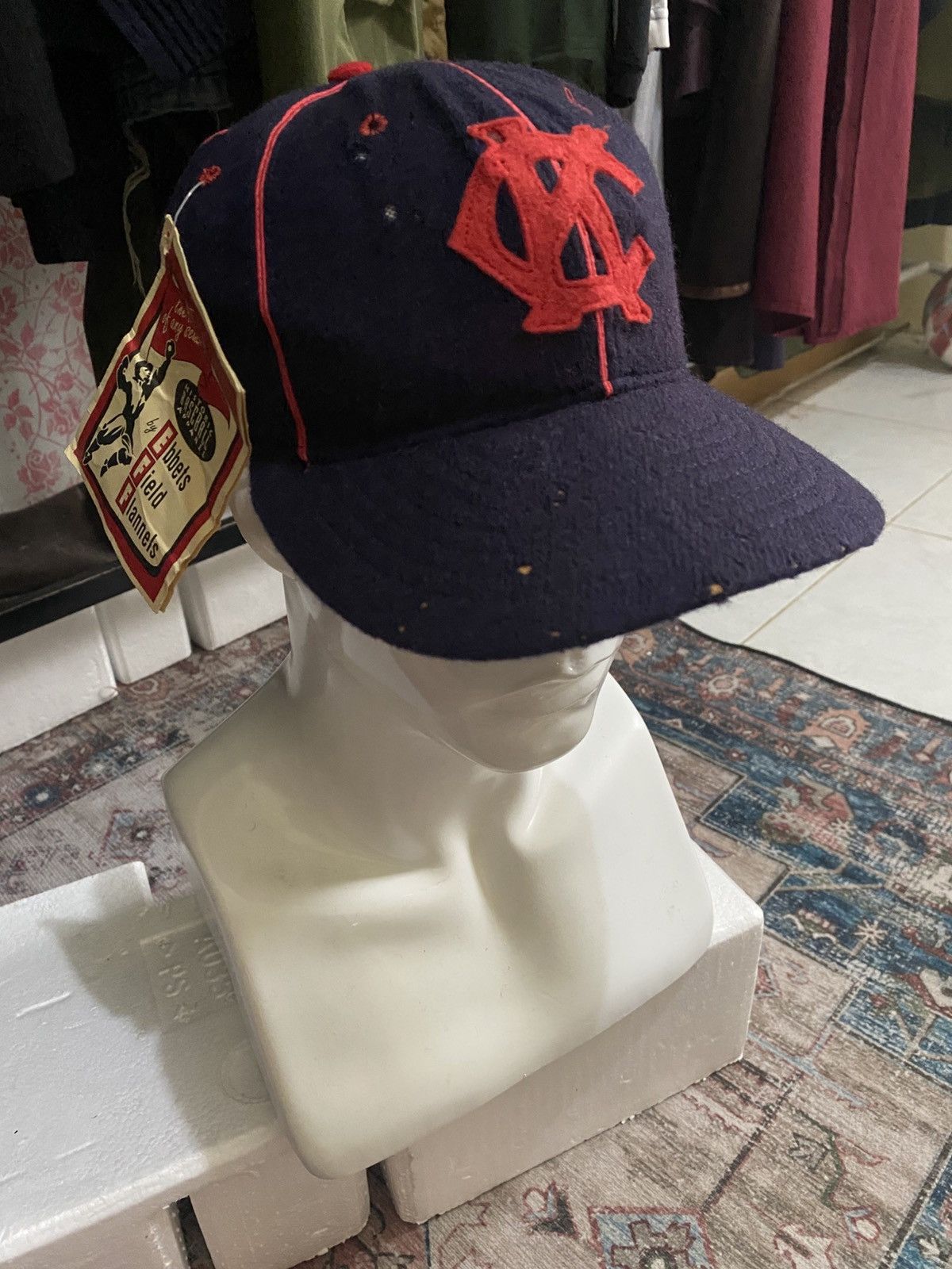 🔥RARE🔥 Vintage Ebbets Field KC Monarch Wool Hat Buck O'neill