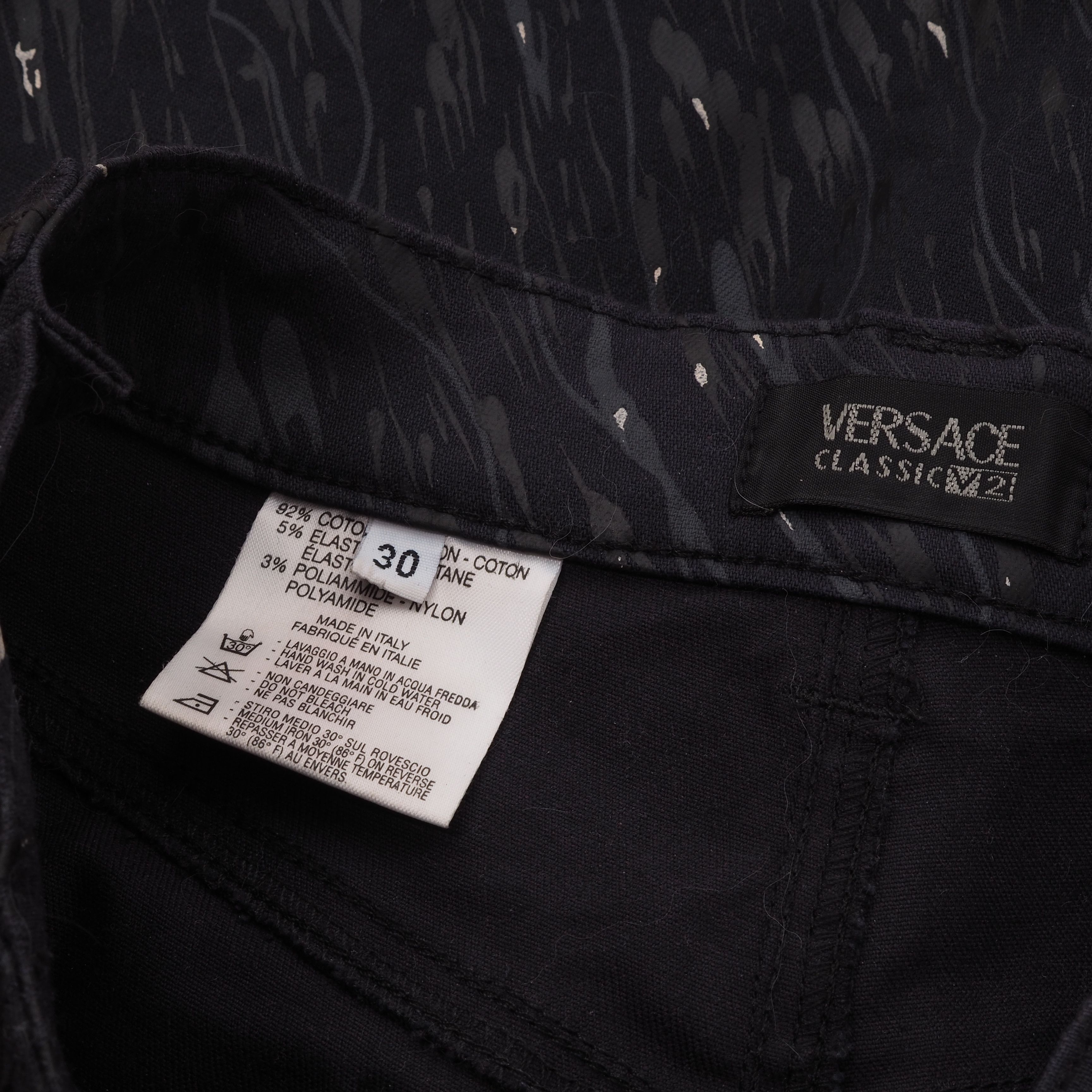 Versace × Vintage Versace Vintage Women's Painted Cropped Jeans Pants Size 28" / US 6 / IT 42 - 6 Thumbnail