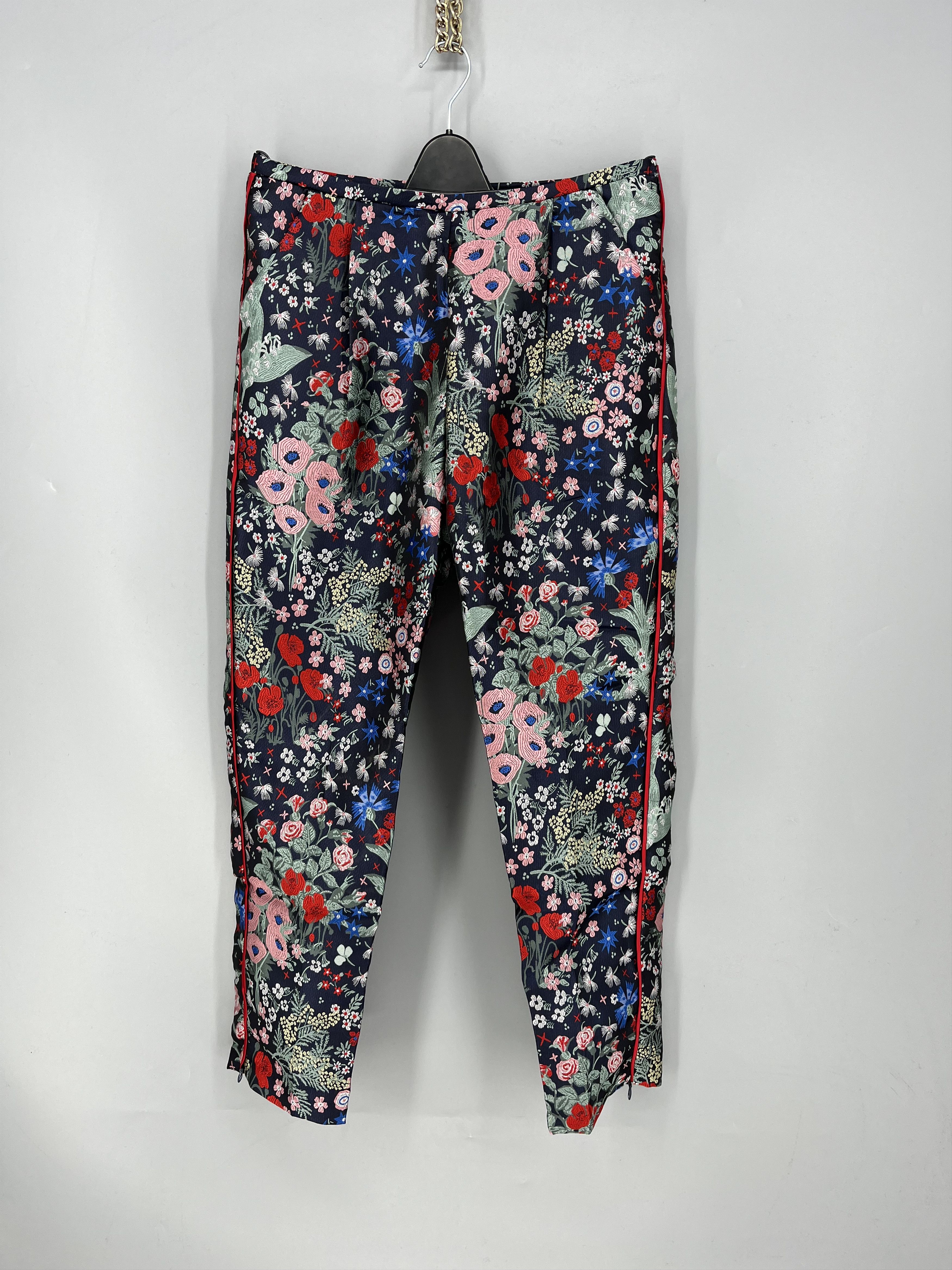 Vintage NEW SISTER JANE Floral Jacquard Trousers Size 30" / US 8 / IT 44 - 1 Thumbnail