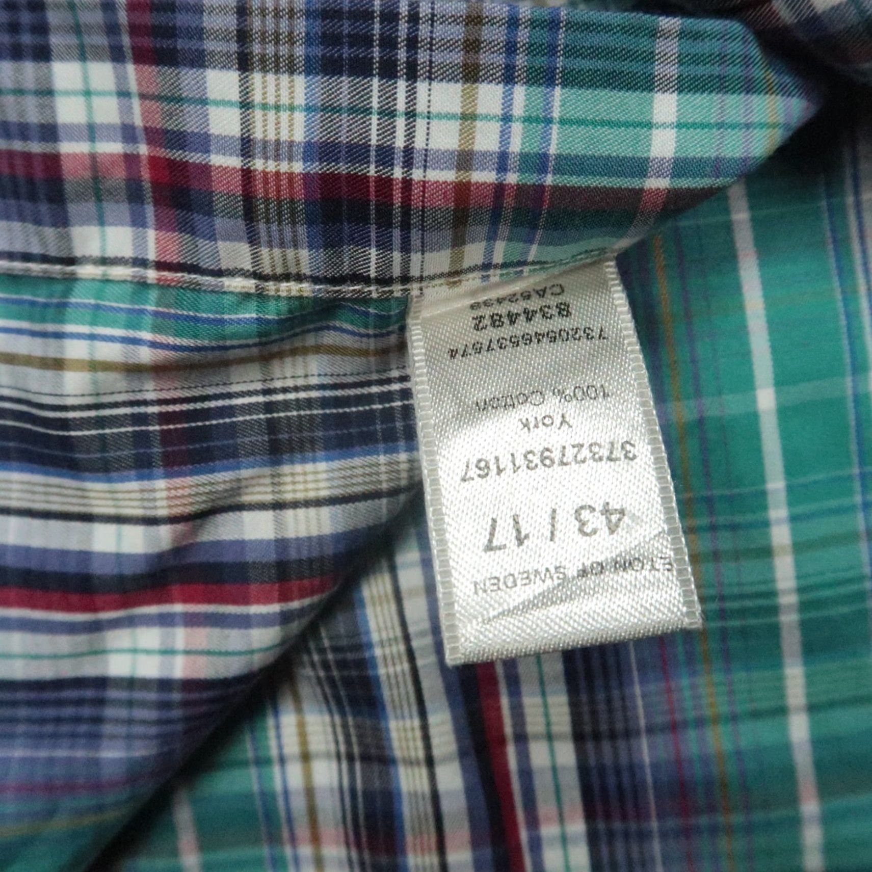 Eton ETON Dress Shirt Mens Large 17 Blue Plaid Long Sleeve Button Down Casual Business Size US L / EU 52-54 / 3 - 4 Thumbnail