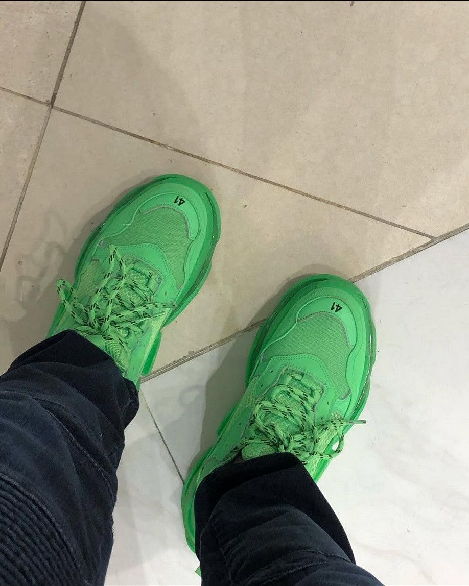 Balenciaga Balenciaga Triple S Sneakers - Neon Green Size US 9 / EU 42 - 21 Thumbnail