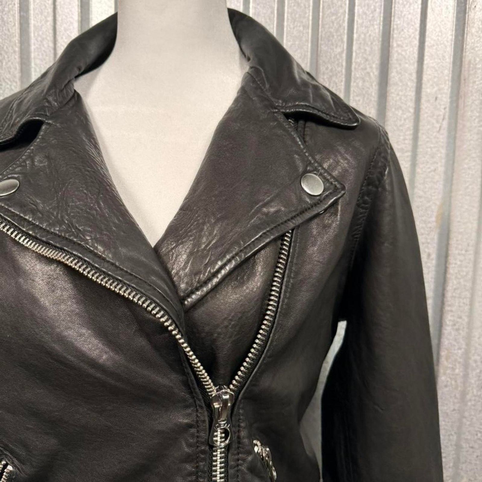 Madewell Madewell Classic Womens black leather jacket Size L / US 10 / IT 46 - 4 Thumbnail