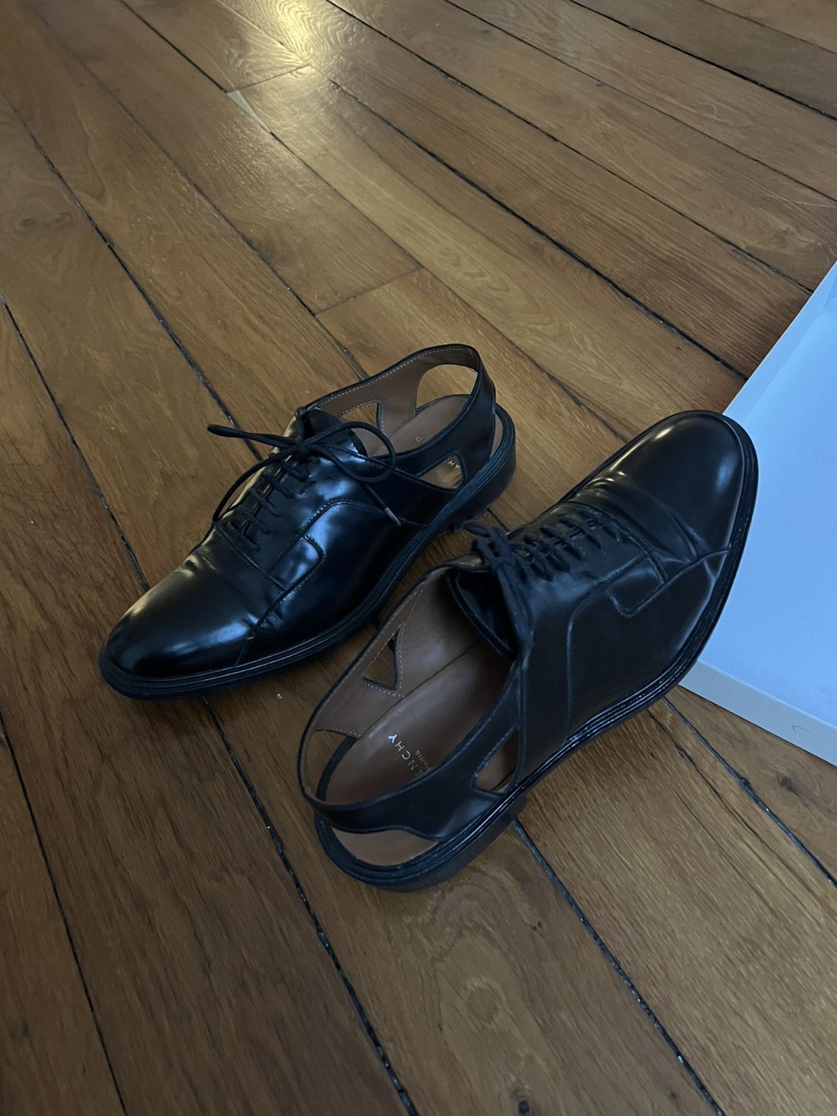 Givenchy Givenchy Black Open Leather Shoes Size US 7 / EU 40 - 3 Thumbnail