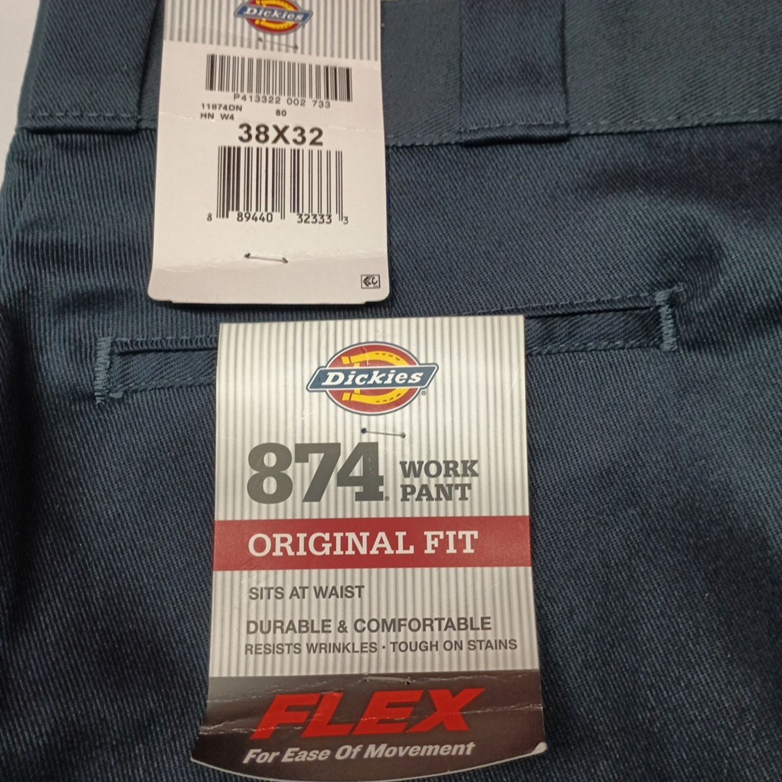 Dickies Dickies 874 Work Pants Men's 38x32 Flex Blue Original Fit Size US 38 / EU 54 - 2 Thumbnail
