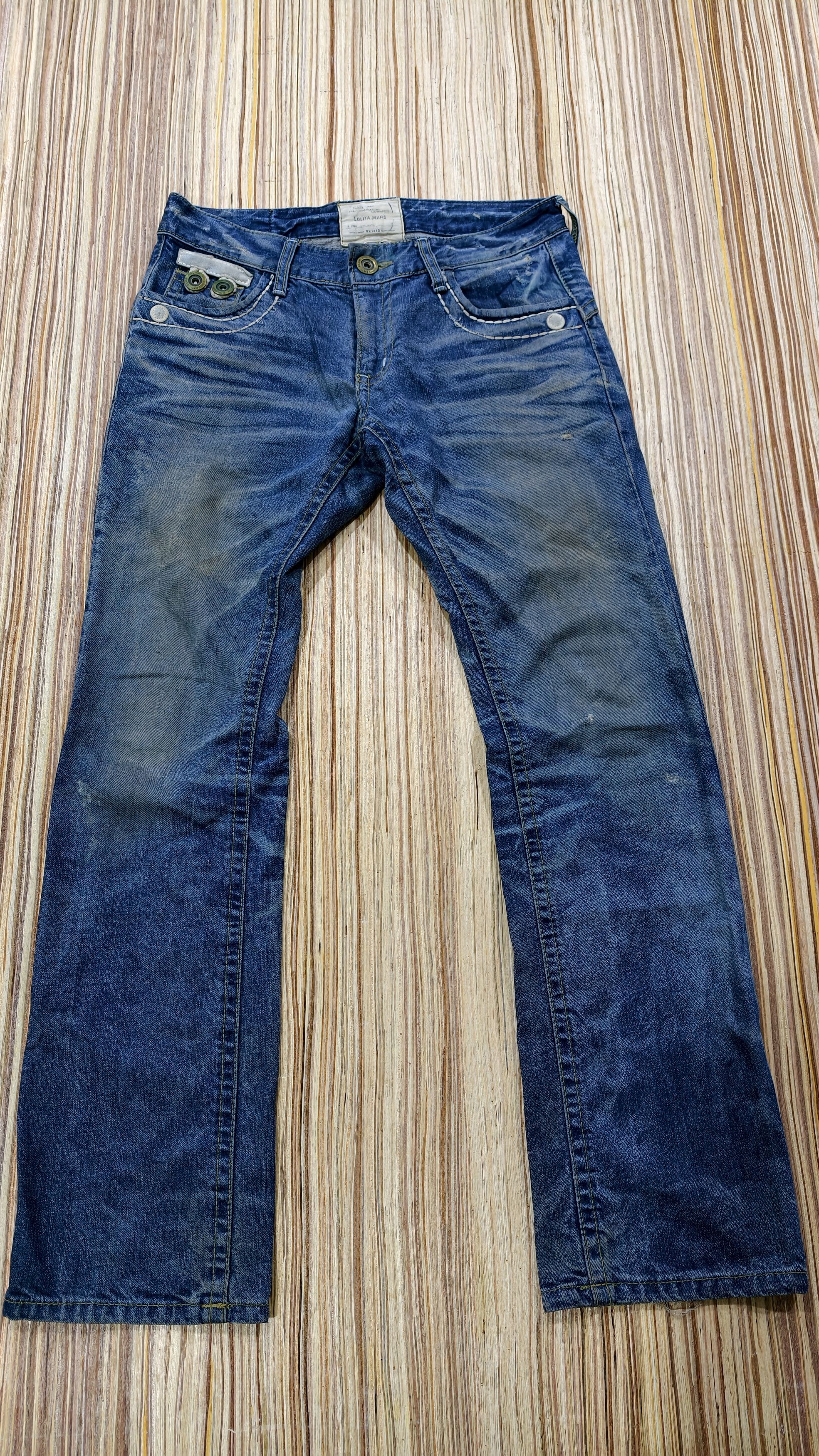 Japanese Brand vintage lolita flare denim jeans Size US 33 - 1 Thumbnail