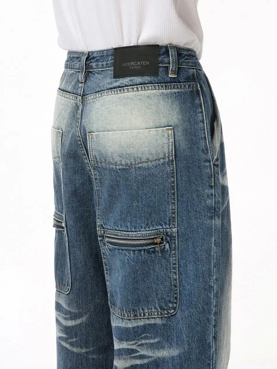 Japanese Brand Retro loose wide leg straight leg jeans Size US 32 / EU 48 - 3 Thumbnail