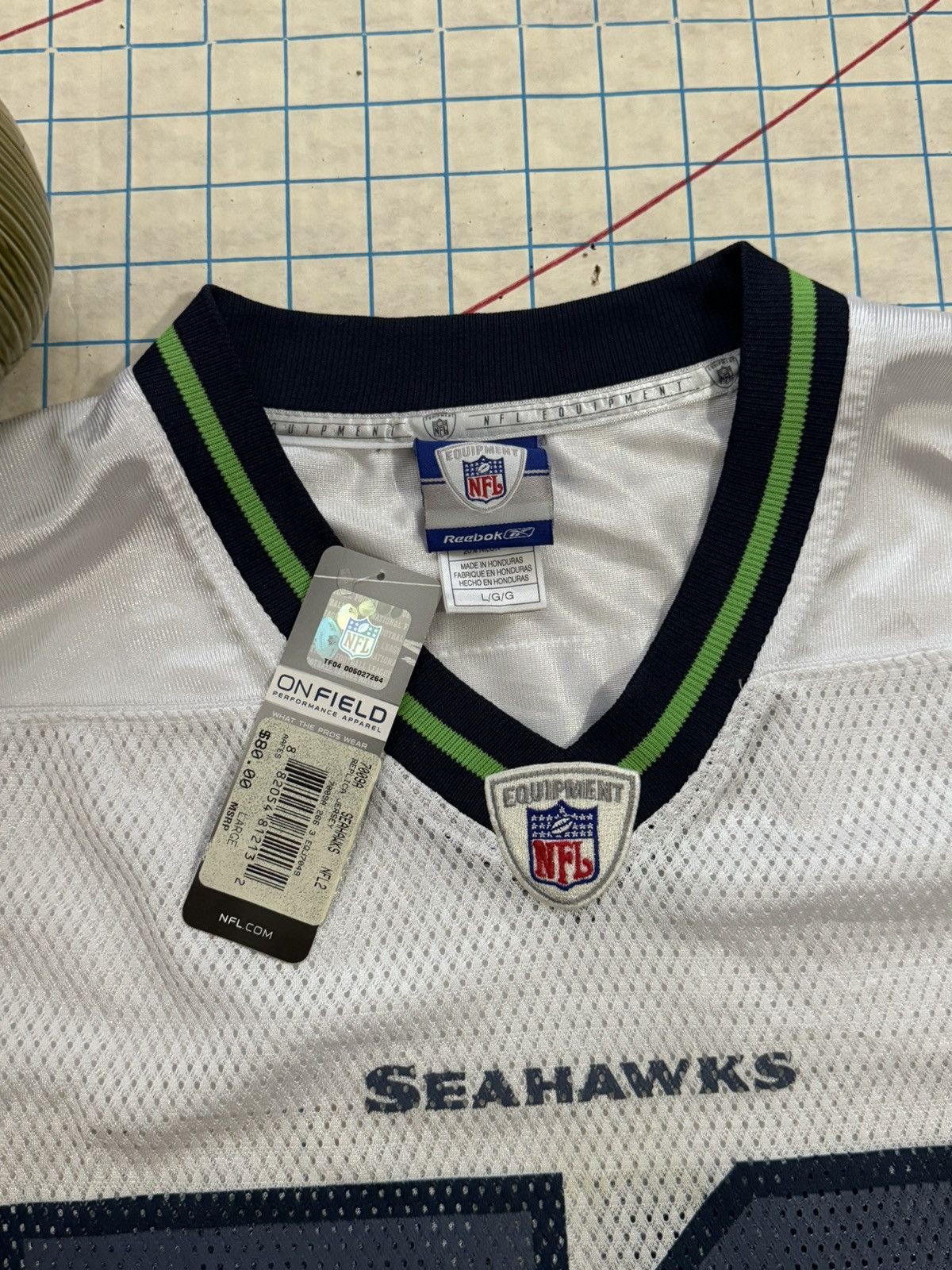 NFL × Reebok × Vintage Reebok Seattle Seahawks Signed Aaron Curry Jersey White Larg Size US L / EU 52-54 / 3 - 8 Thumbnail