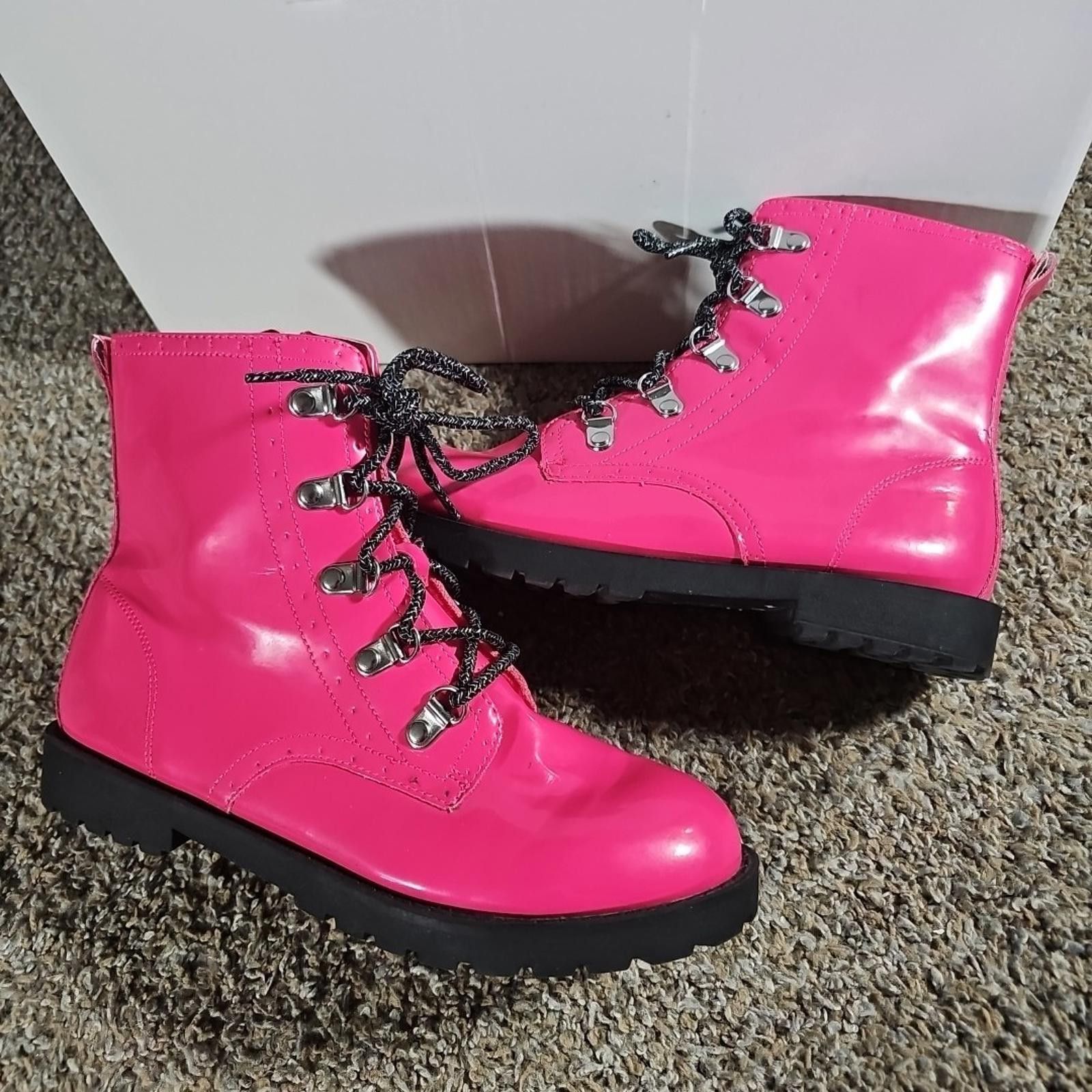 Other Wonder Nation Pink Zipper / Lace Up Combat Boot Style Sz 5 Size US 5 / IT 35 - 3 Thumbnail