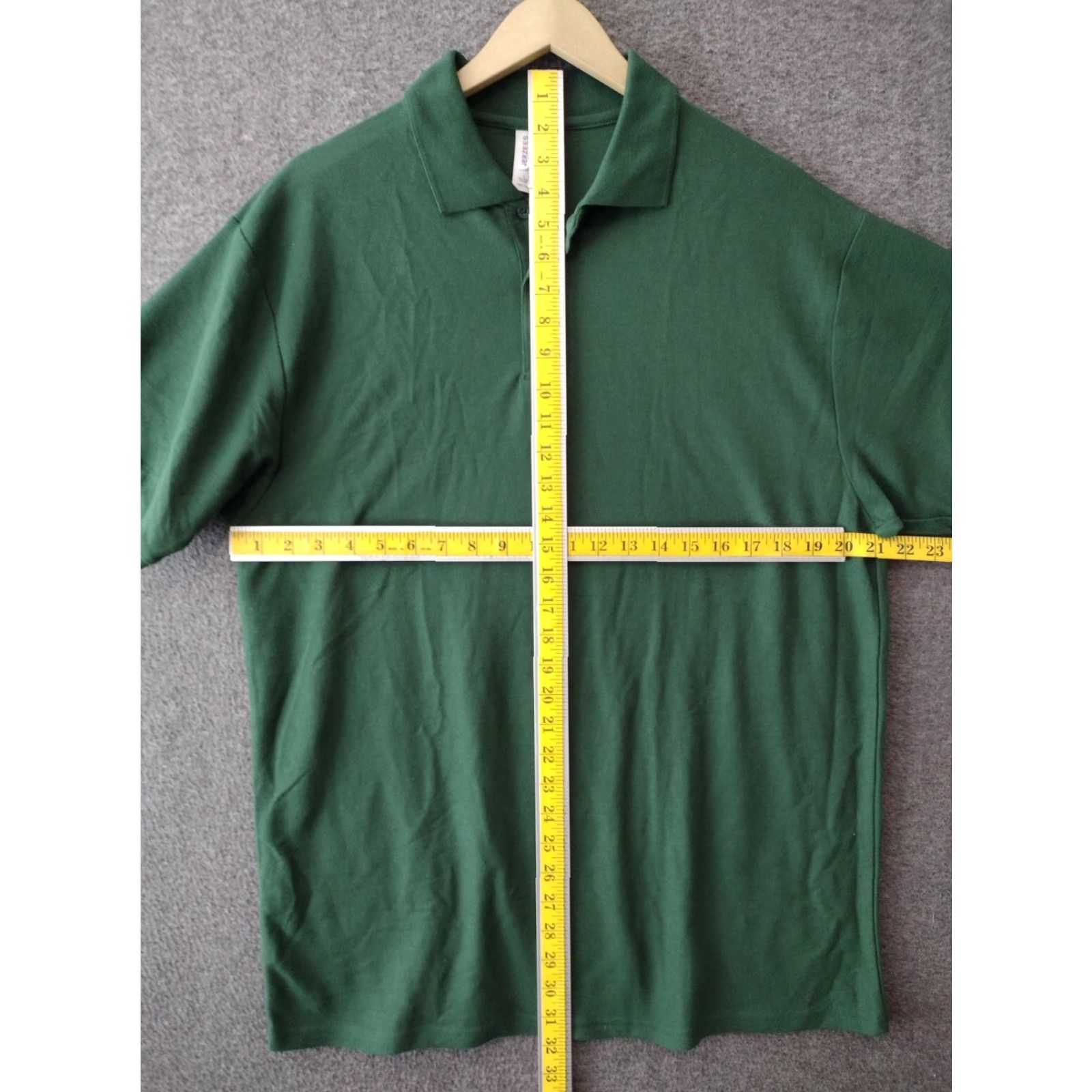 Jerzees JERZEES Polo Shirt Men Green L Easy Care Crew Neck Short Sleeve Button-Down Solid Casual Shirt Sportswear 90s Mens Size US L / EU 52-54 / 3 - 4 Thumbnail
