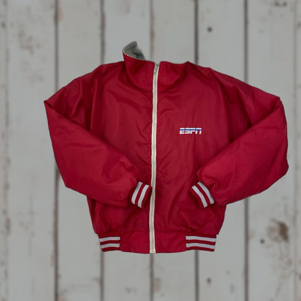 J Brand VINTAGE ESPN The Fishin Hole Jacket K Brand Medium Red Varsity Jacket Mens USA Embroidered Size US M / EU 48-50 / 2 - 1 Thumbnail