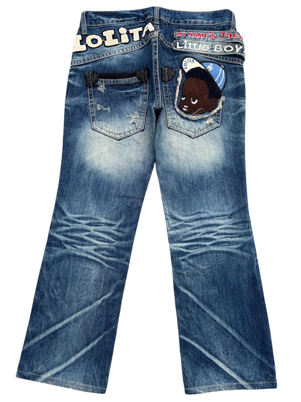 Kapital YOSHITOMO NARA LOLITA Exotic Vintage Distressed Denim Jeans Size US 33 - 1 Thumbnail