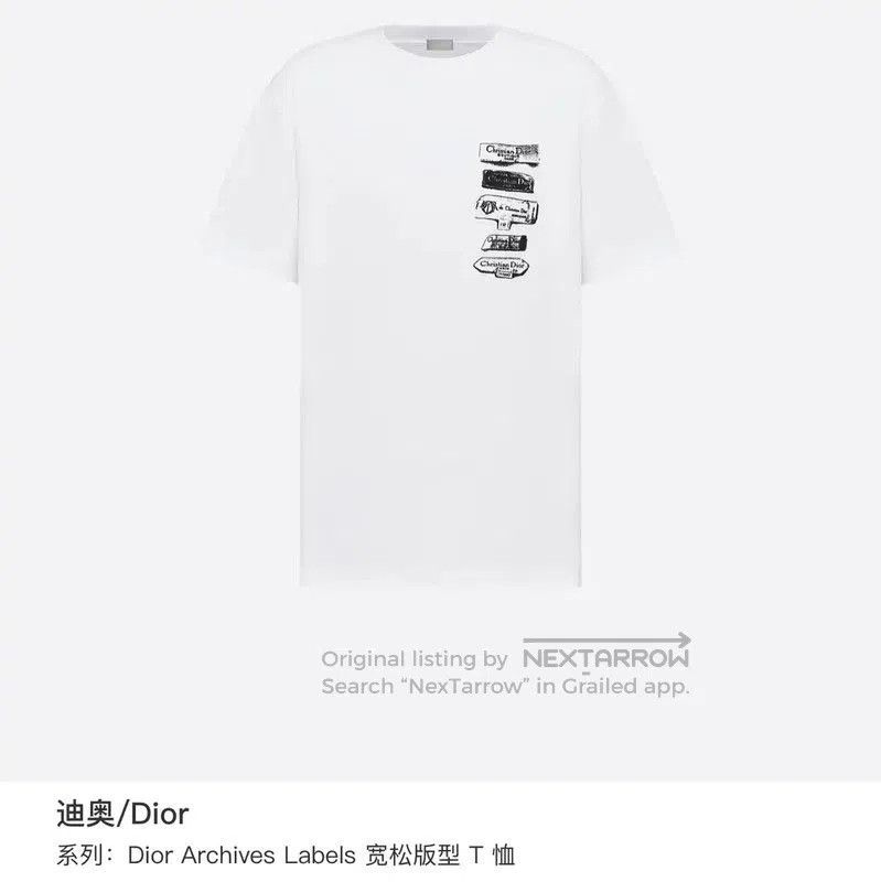 Dior Dior White Cotton Men's T-shirt . Size US S / EU 44-46 / 1 - 6 Thumbnail