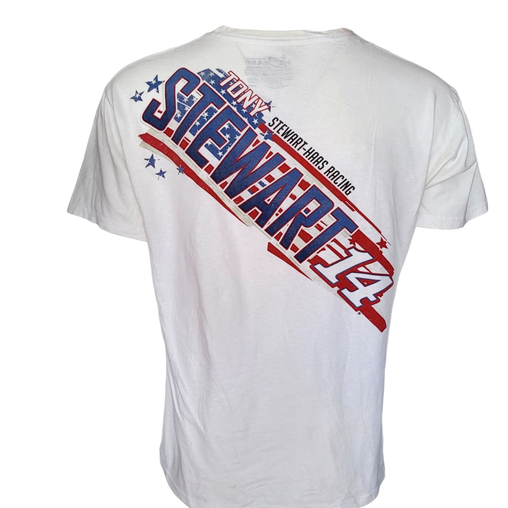 Chase Authentics VINTAGE Tony Stewart #14 NASCAR T-Shirt Chase Authentics Large White Men's T-Shirt Graphic Print #14 Car American Salute Decade: 2000s NASCAR Size US L / EU 52-54 / 3 - 6 Thumbnail
