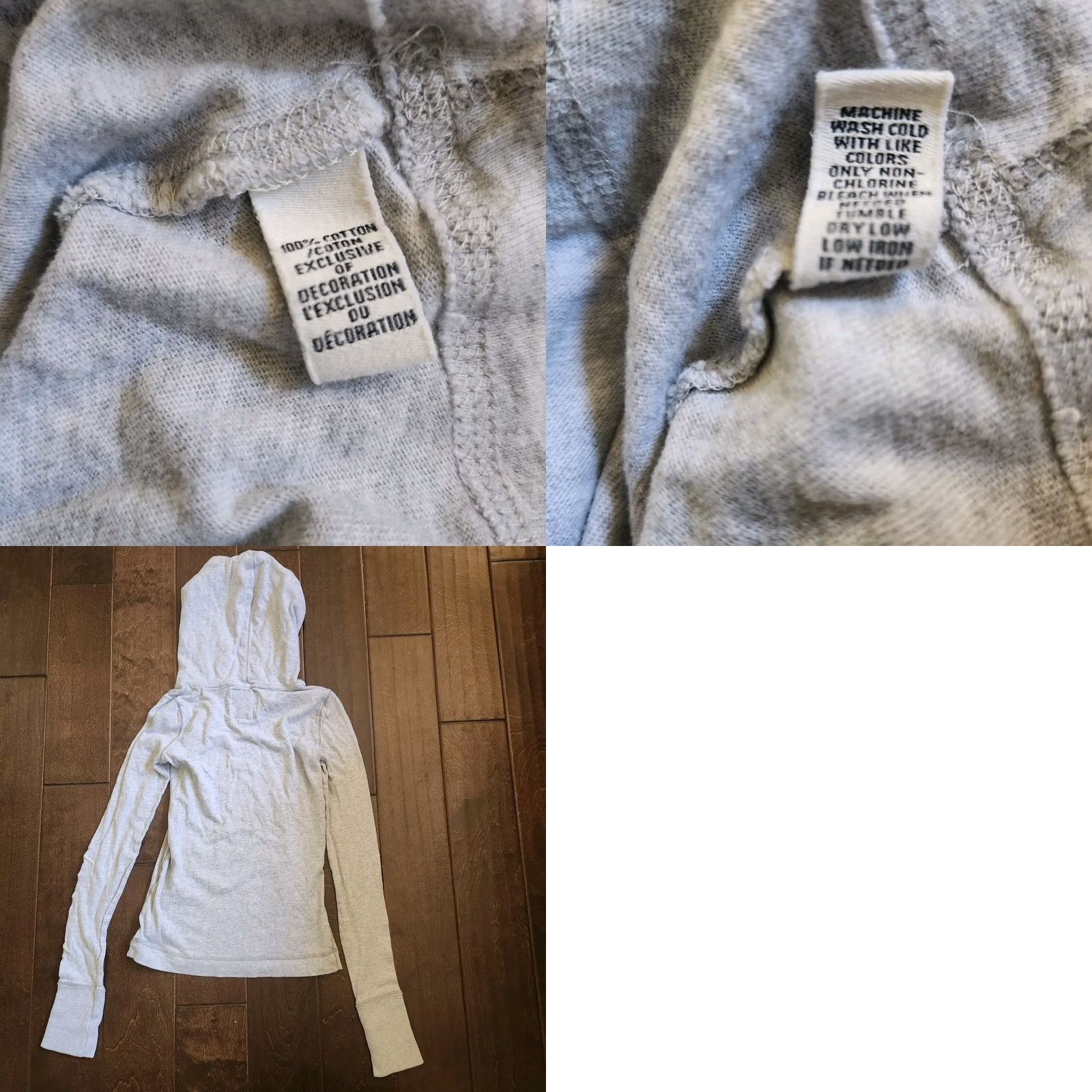 Vintage Grays Abercrombie New York Girl's Junior Gray Heathered Hoodie Sweater L Pullover Hooded Pockets Activewear Size L / US 10 / IT 46 - 10 Thumbnail