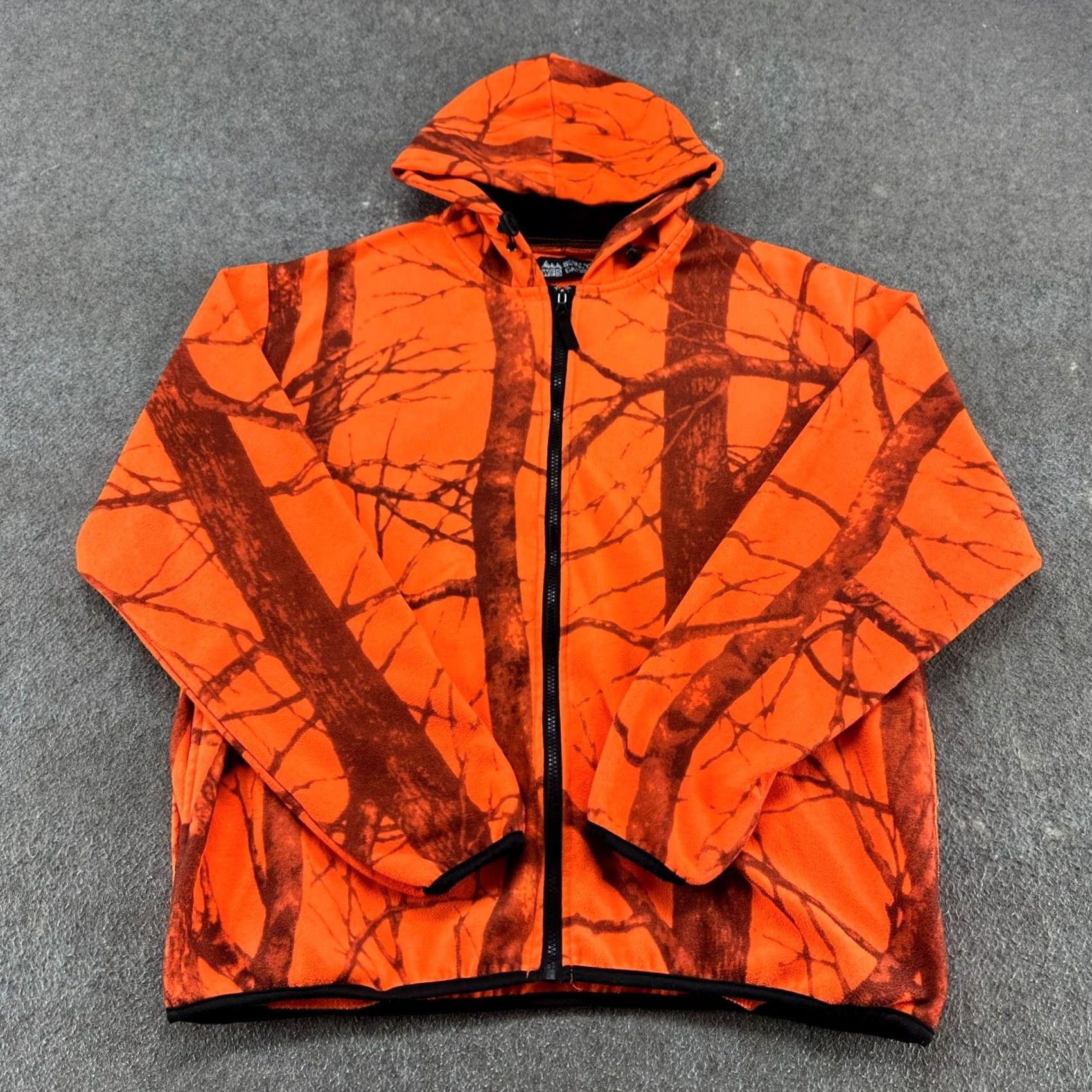 Realtree WFS Hoodie Mens L Orange Camo Pullover Hooded Fleece Pocket Camouflage Hunting RealTree Style Crew Neck Size US L / EU 52-54 / 3 - 2 Thumbnail