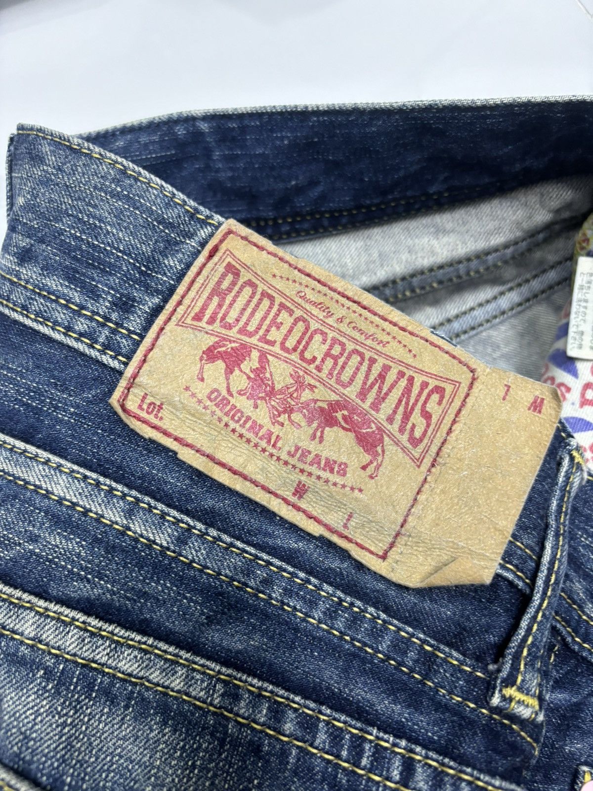 Japanese Brand DISTRESSED DENIM PAINTER RODEO CROWNS JEANS Size 29" - 7 Thumbnail