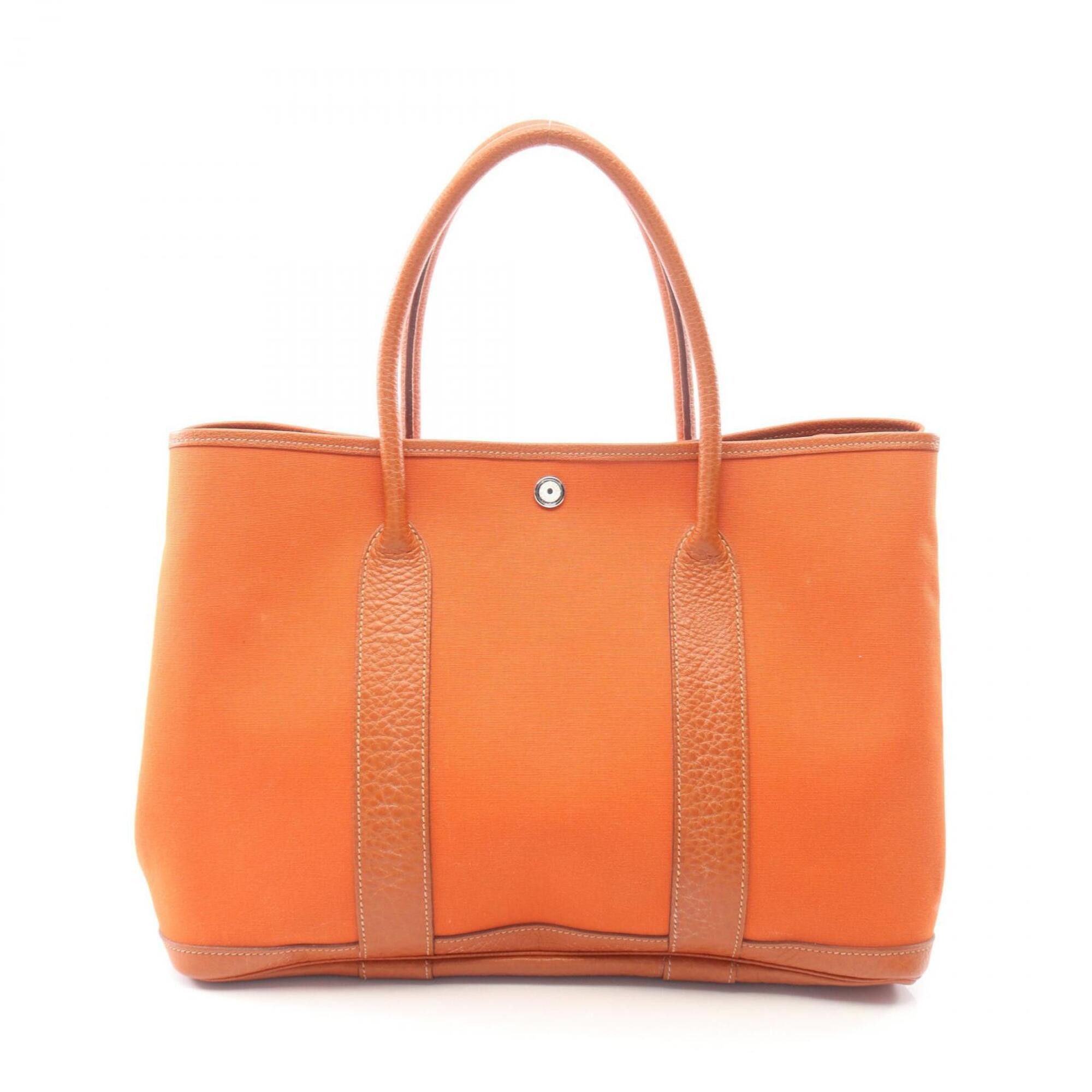 Hermes Hermes Garden Party PM Tote Bag Handbag Leather Canvas Toile Officier Buffle Women's Brown Size ONE SIZE - 1 Thumbnail