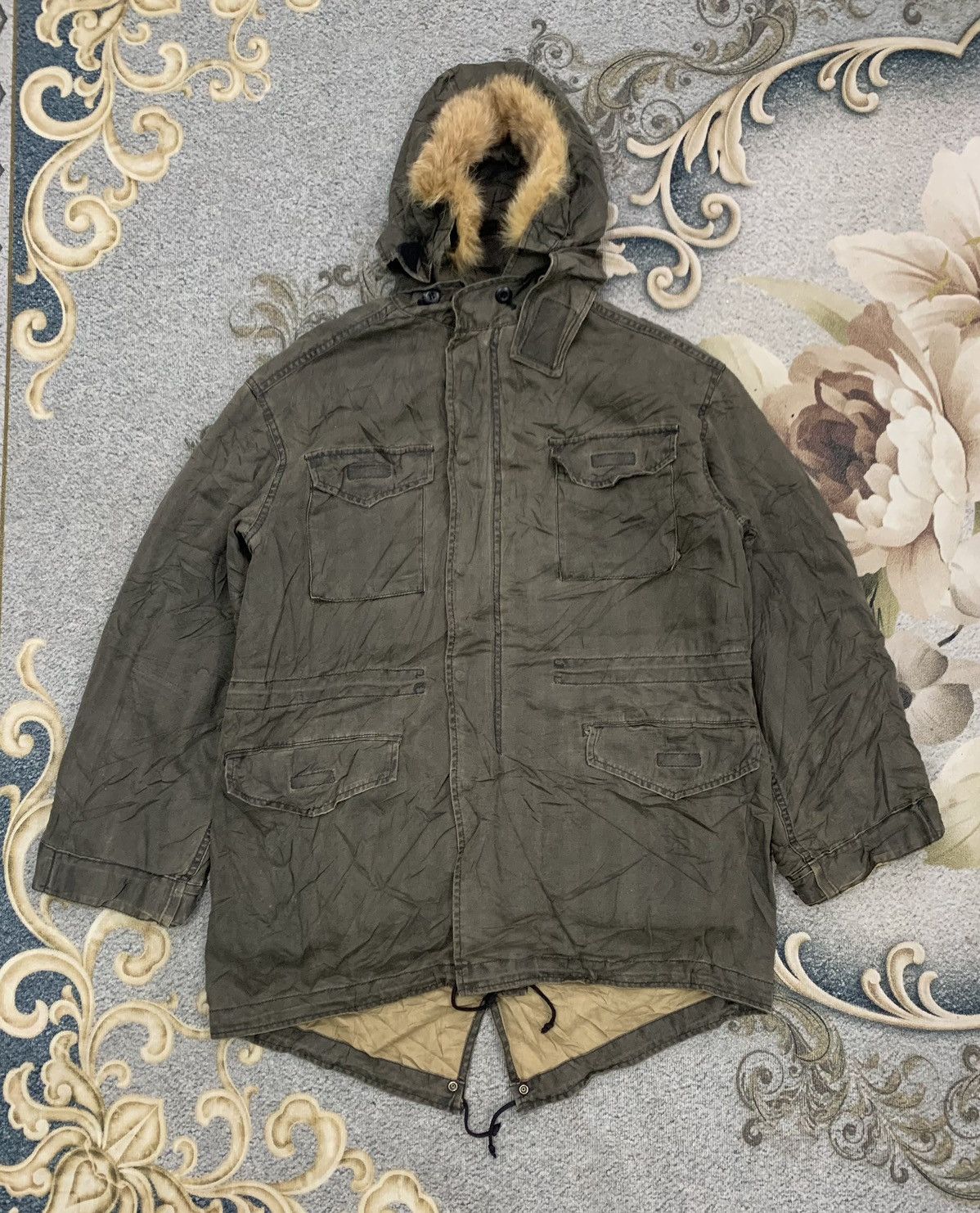 image of Ppfm Parka Hoodie Jacket in Grey, Men's (Size Large)